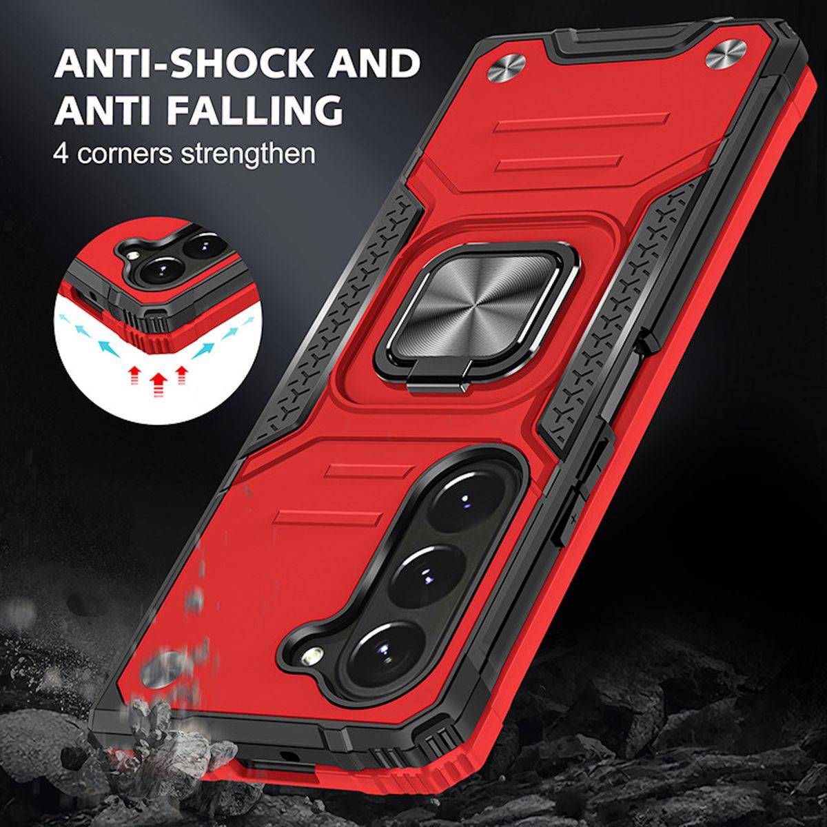 Für Samsung Galaxy Z Fold5 5G Armor Magnet Ring Cover Handy Hülle Neu
