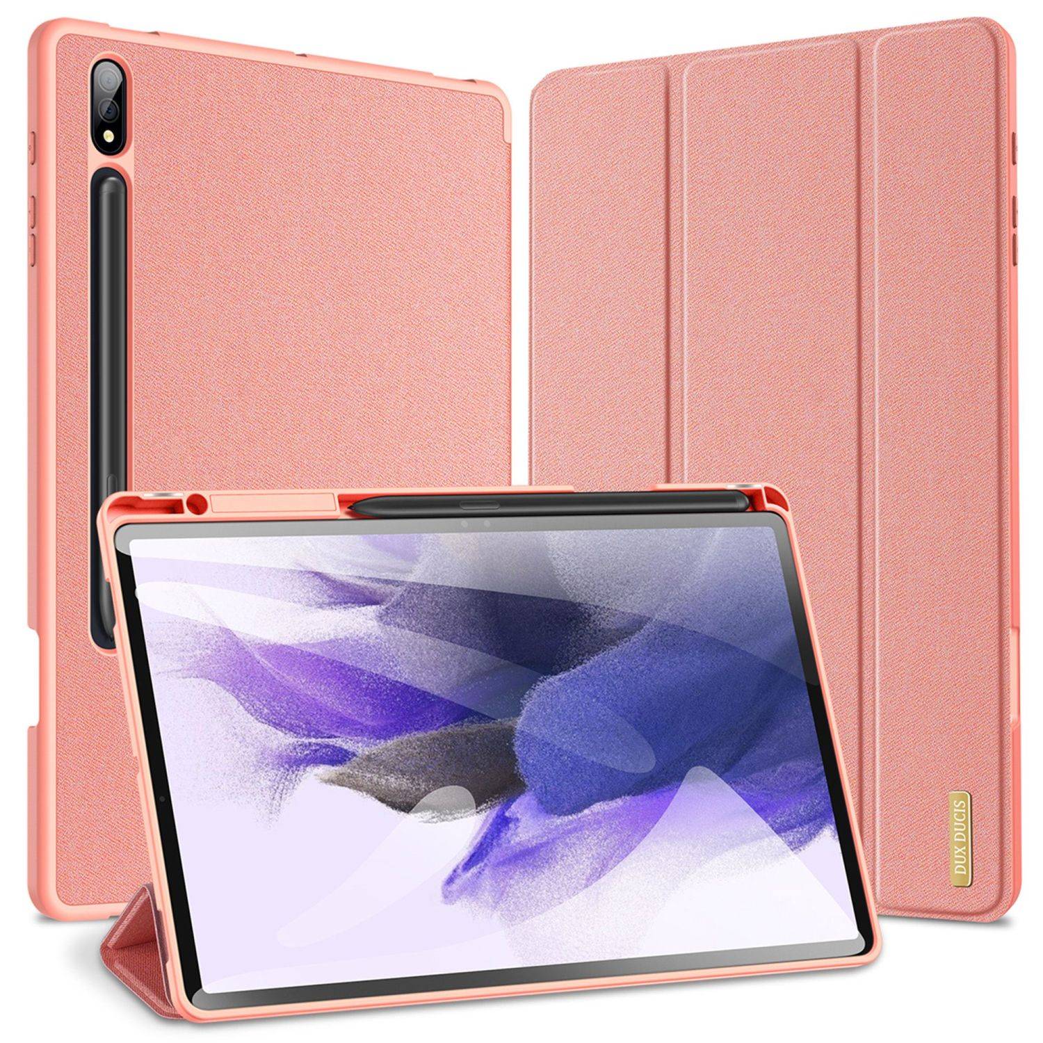 Dux Ducis Domo Hartschale mit Smart Sleep kompatibel mit Samsung Galaxy Tab S9 Ultra / Tab S8 Ultra Pink