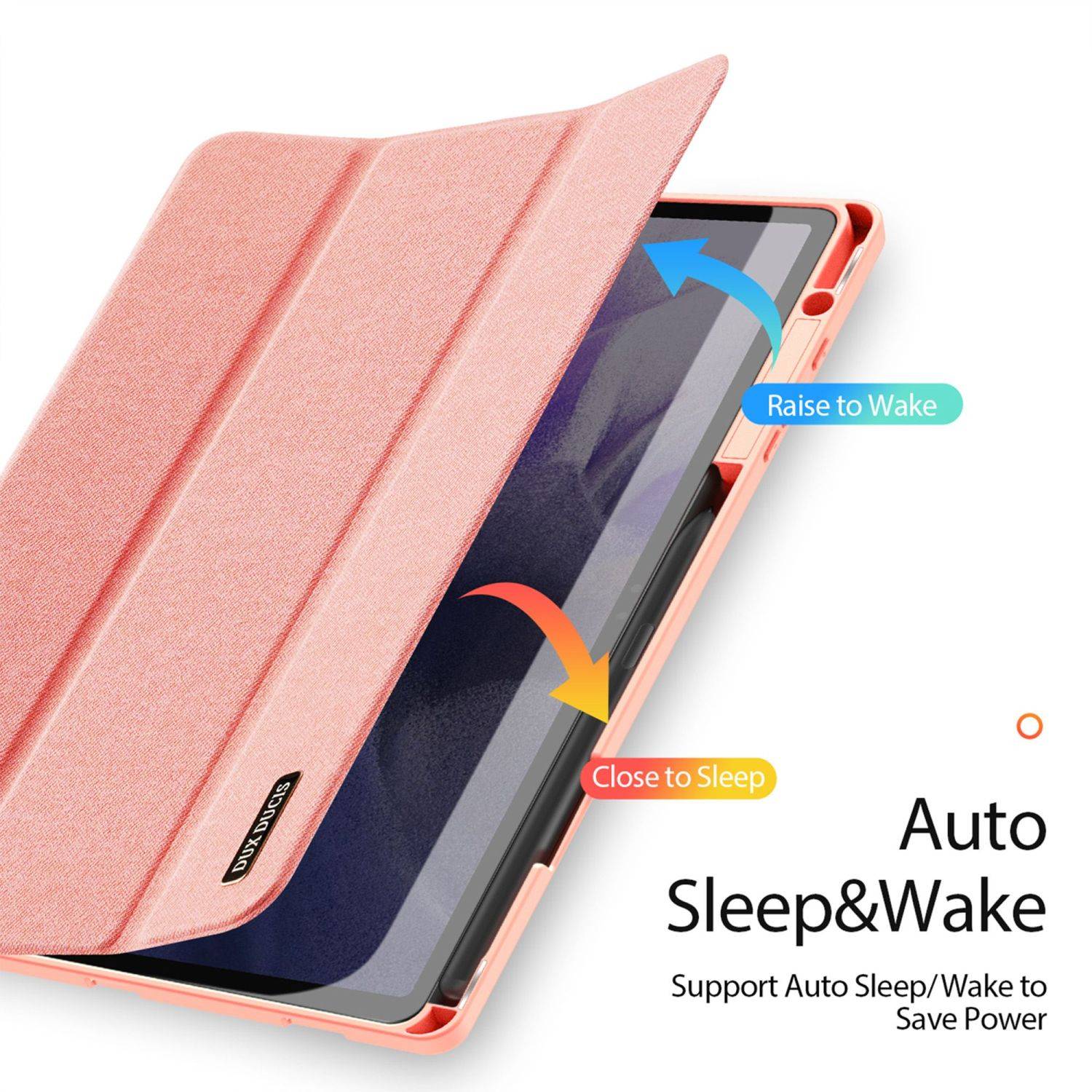 Dux Ducis Domo Hartschale mit Smart Sleep kompatibel mit Samsung Galaxy Tab S9 Ultra / Tab S8 Ultra Pink