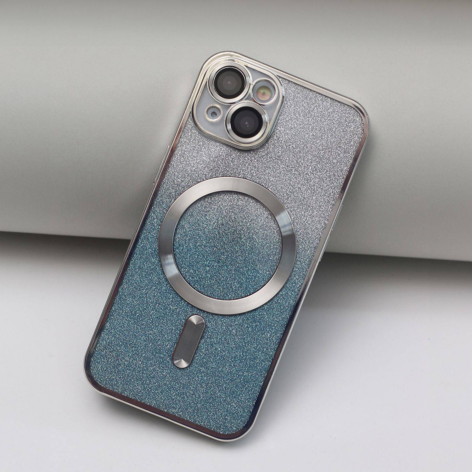 MagSafe Glitzer Hülle mit Kameraschutz iPhone 12 Silber