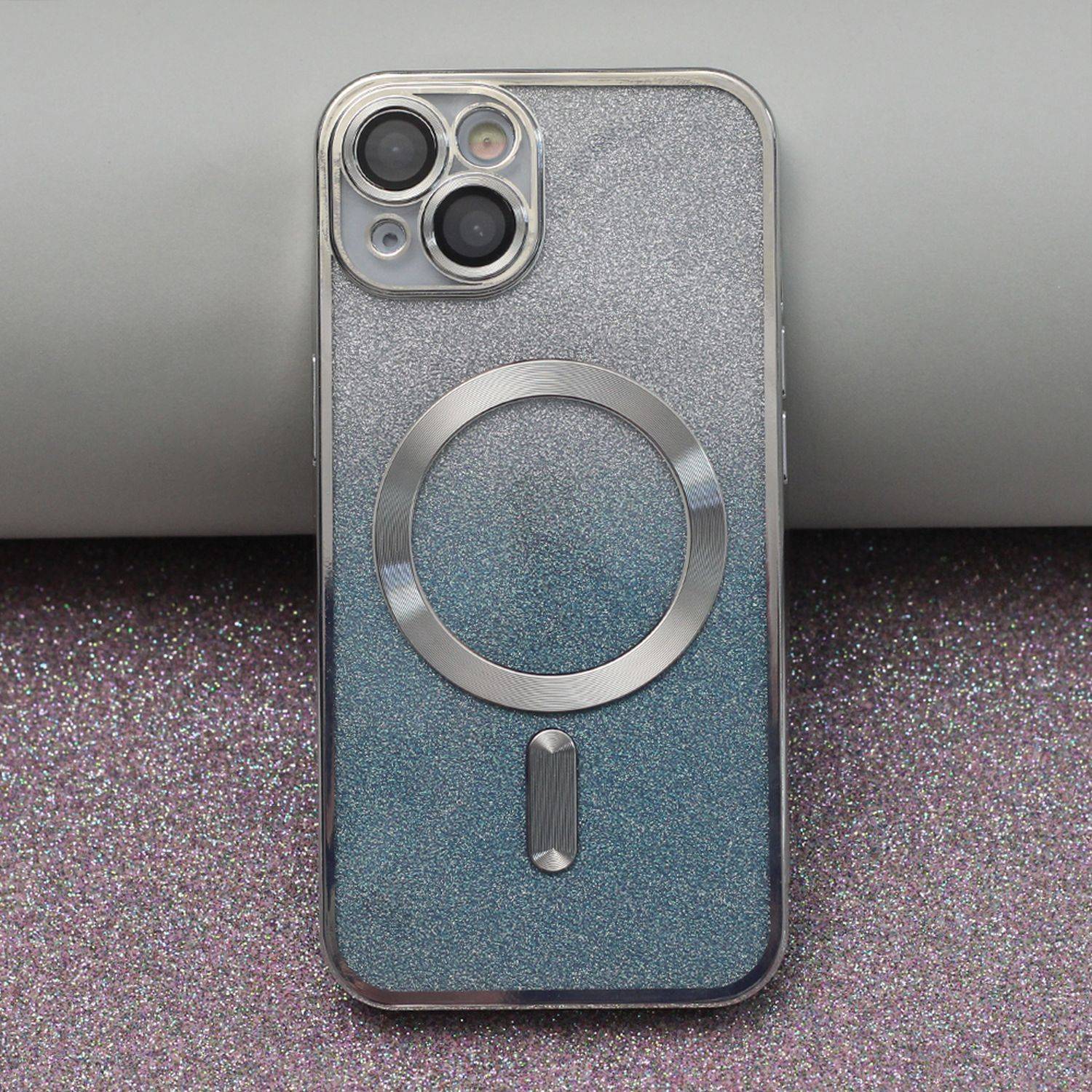 MagSafe Glitzer Hülle mit Kameraschutz iPhone 12 Silber