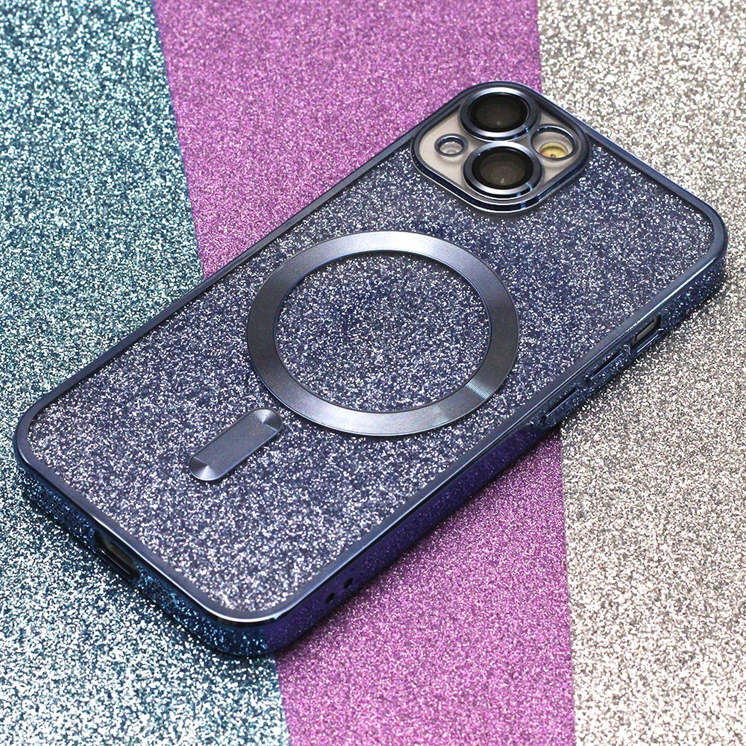 MagSafe Glitzer Hülle mit Kameraschutz iPhone 13 Pro Max Blau