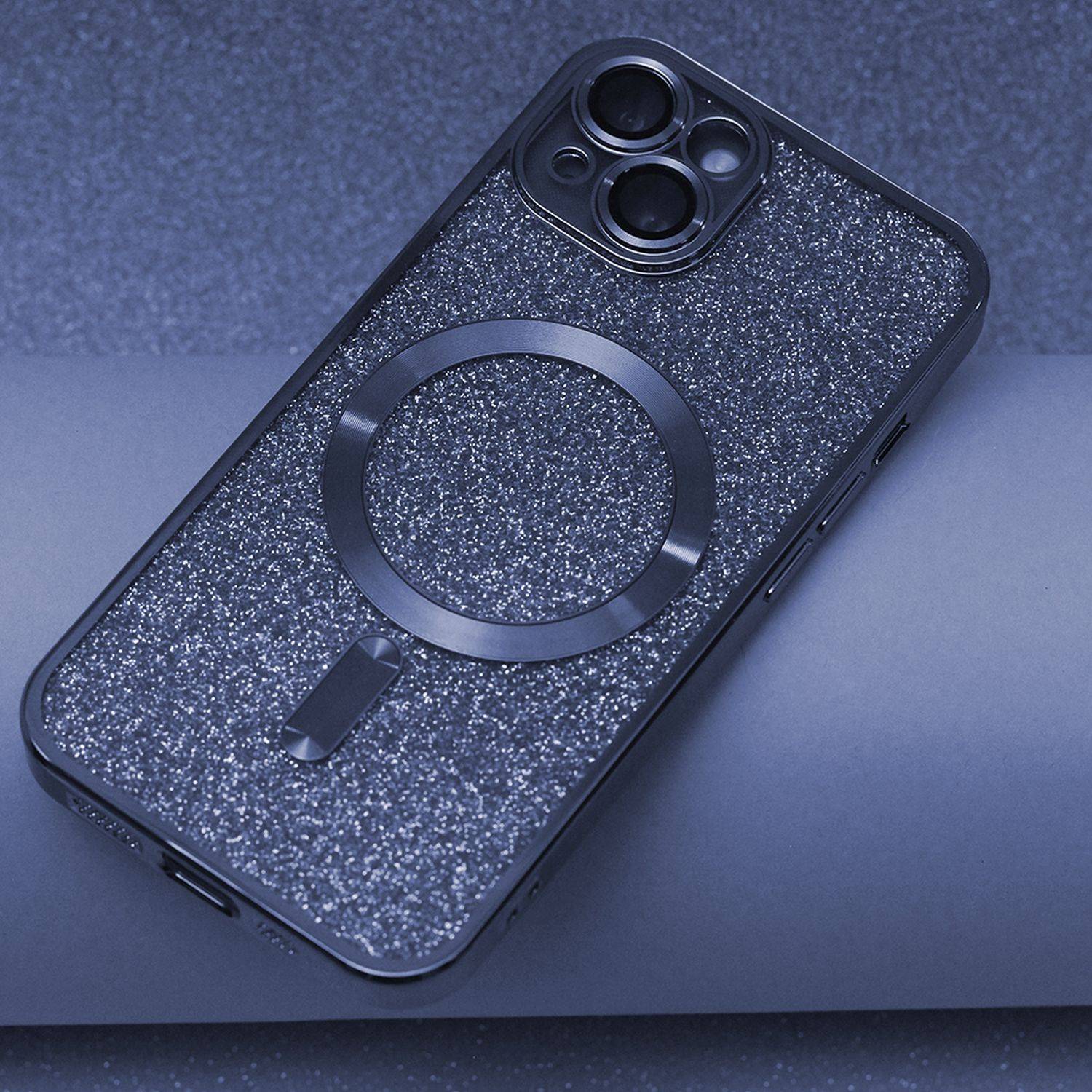 MagSafe Glitzer Hülle mit Kameraschutz iPhone 12 Blau
