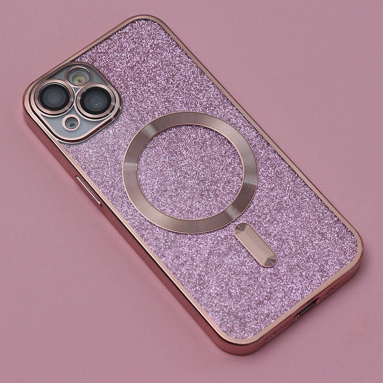 MagSafe Glitzer Hülle mit Kameraschutz iPhone 13 Pro Pink