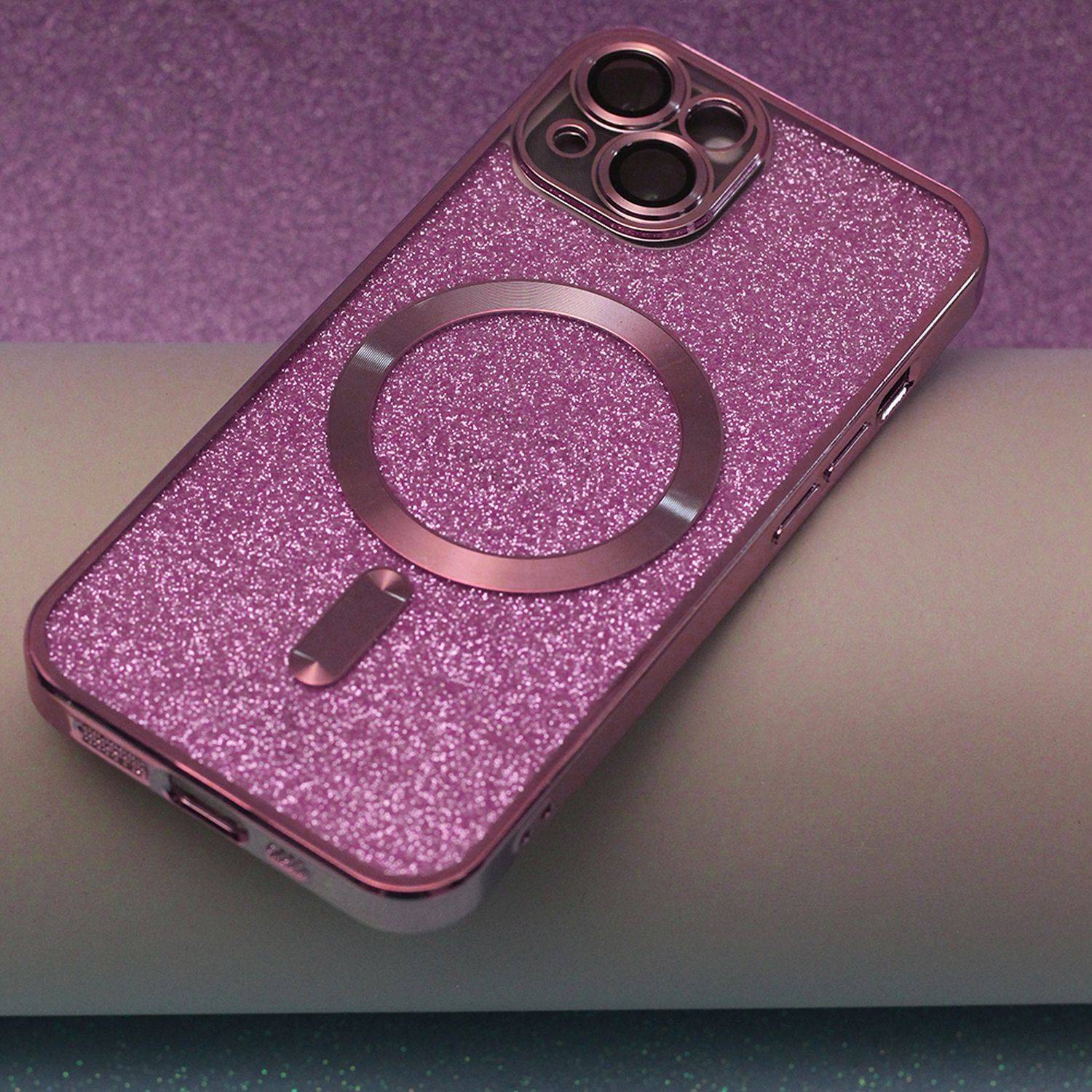 MagSafe Glitzer Hülle mit Kameraschutz iPhone 13 Pro Pink