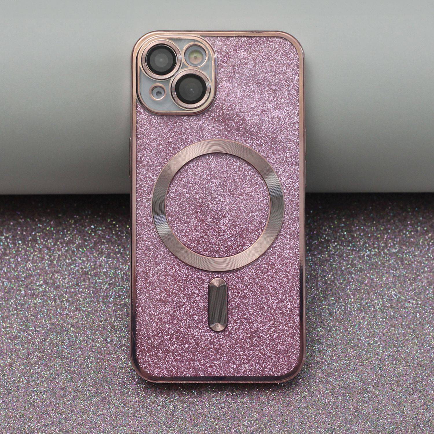 MagSafe Glitzer Hülle mit Kameraschutz iPhone 13 Pro Pink