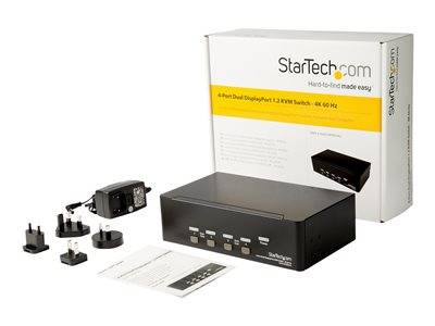 STARTECH 4 Port Dual DP KVM Switch 4K60 Peripheriegeräte & Zubehör KVM KVM Switches