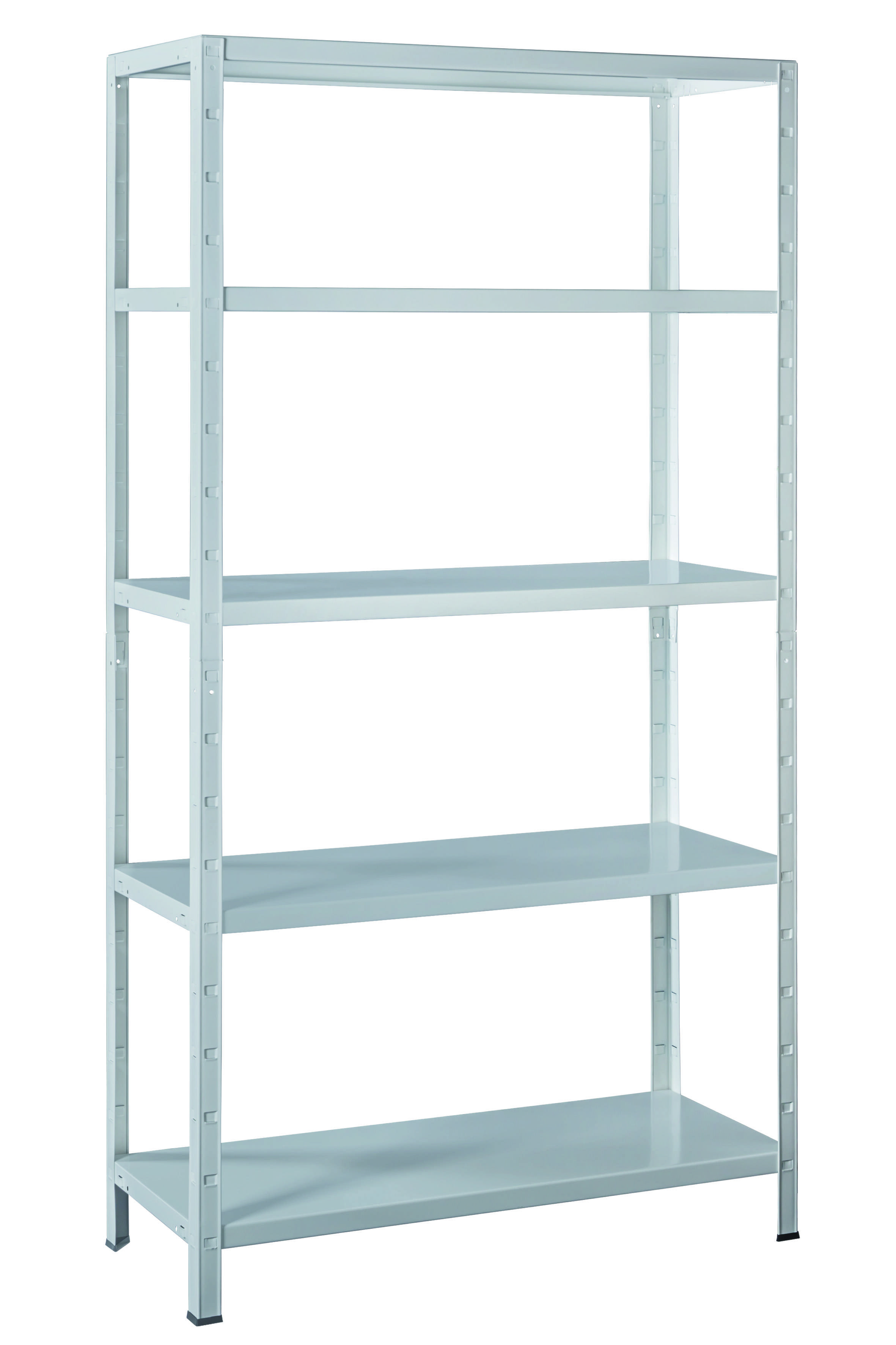Stecksystem-Grundregal, Metall 5 Böden, 1900x1000x400, weiß