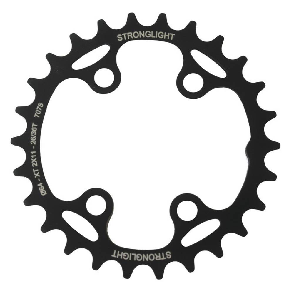 STRONGLIGHT 272305 Kettenblatt MTB Shimano 2x11 für XT FC-M8000/SLX, innen 28(38) Zähne, schwarz