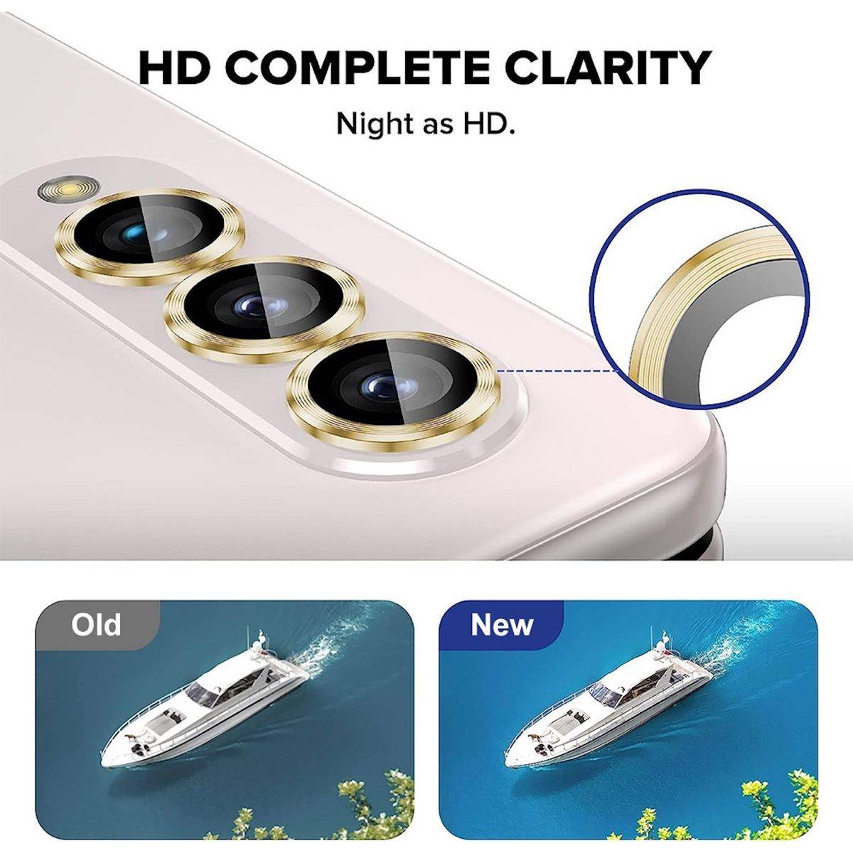 Für Samsung Galaxy Z Fold5 5G Schutzglas Kamera Linse Hartglas H9 Gold