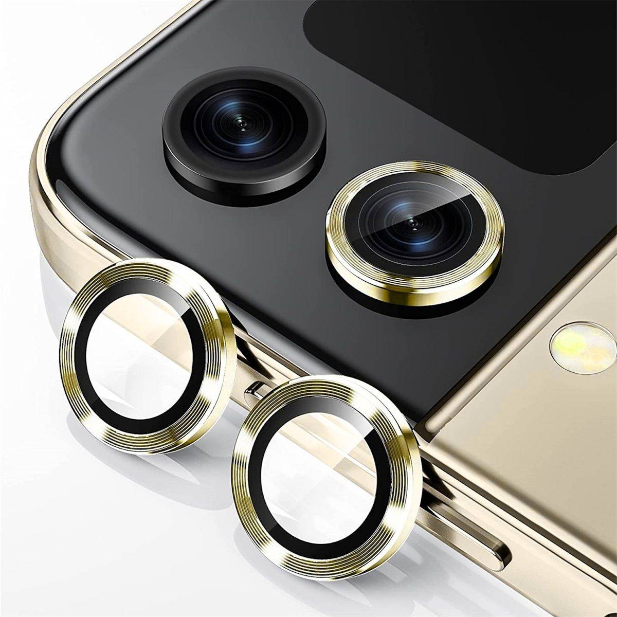 Für Samsung Galaxy Z Flip5 5G Schutzglas Kamera Linse Hat Glas H9 Gold