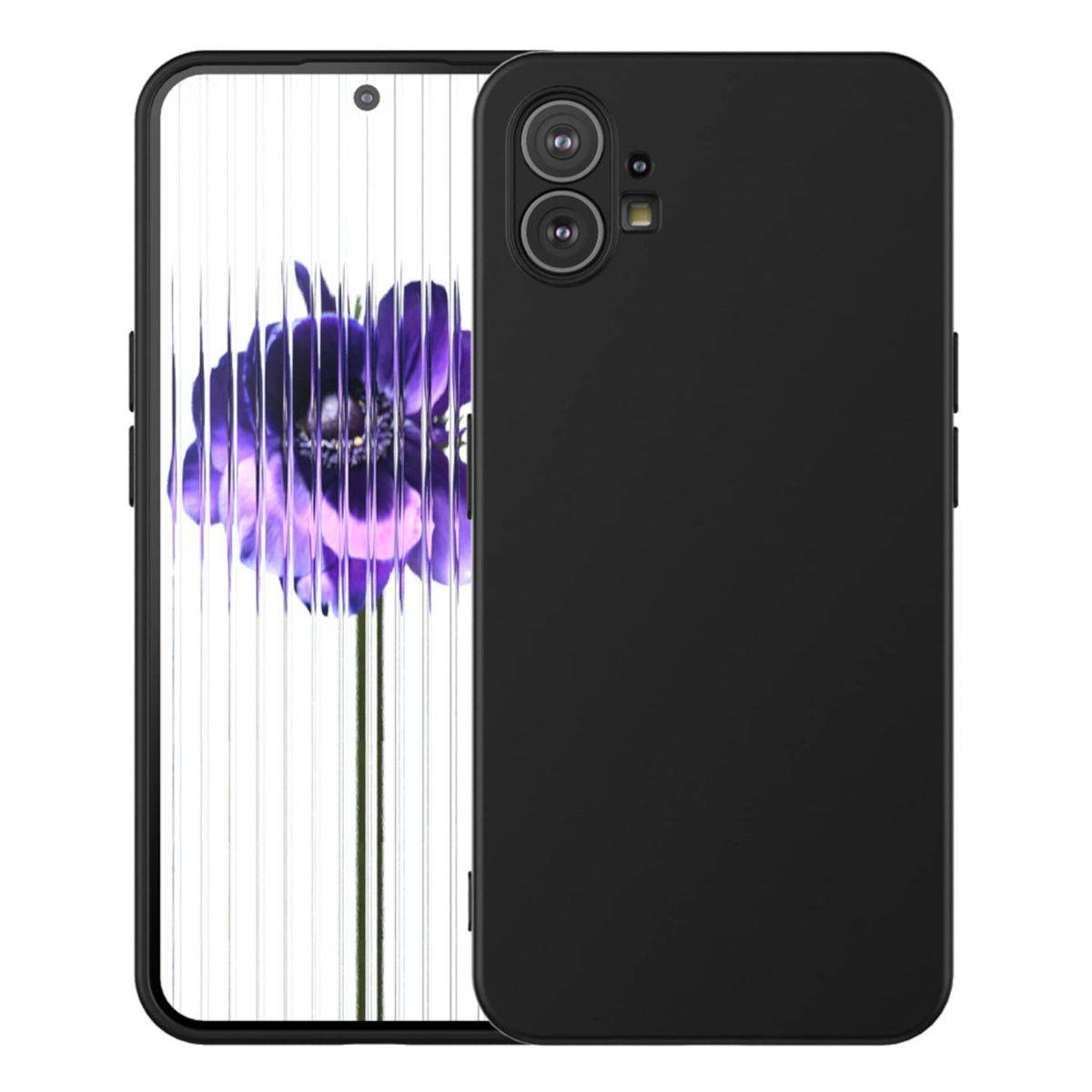 Für Nothing Phone 2 Silikon TPU Schwarz Handy Tasche Hülle Case