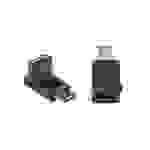 Adapter USB 3.0 / USB 3.1 (Gen. 1) USB-C™ Stecker an USB-C™ Buchse, 90° nach unten/oben gewinkelt, schwarz