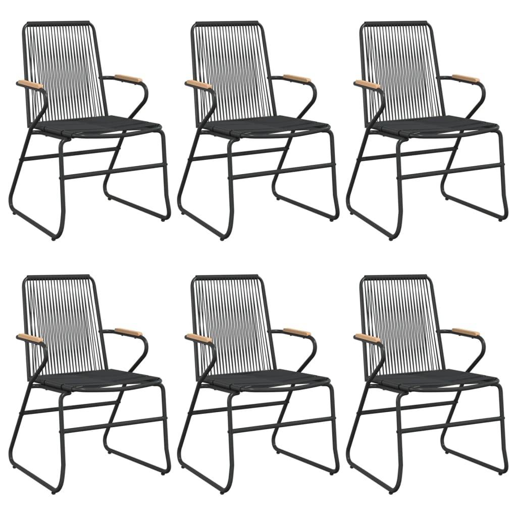 vidaXL 7-tlg. Garten-Essgruppe Schwarz PVC-Rattan