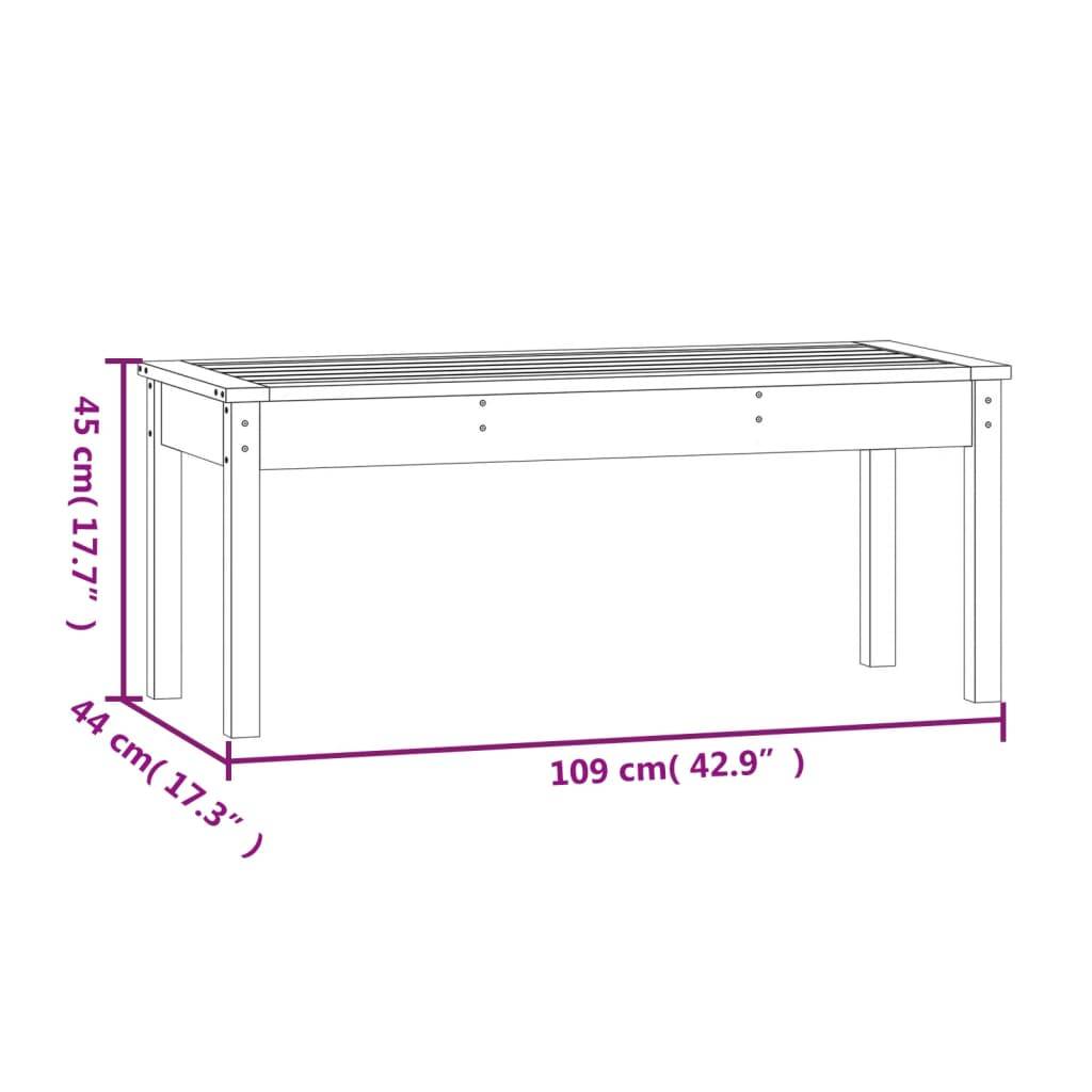 vidaXL Gartenbank Grau 109x44x45 cm Massivholz Kiefer