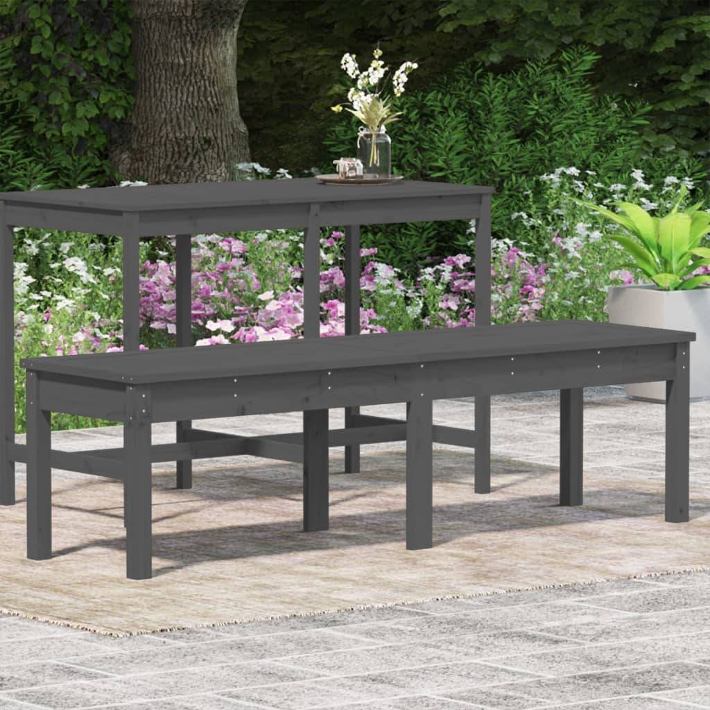 vidaXL Gartenbank 2-Sitzer Grau 159,5x44x45 cm Massivholz Kiefer