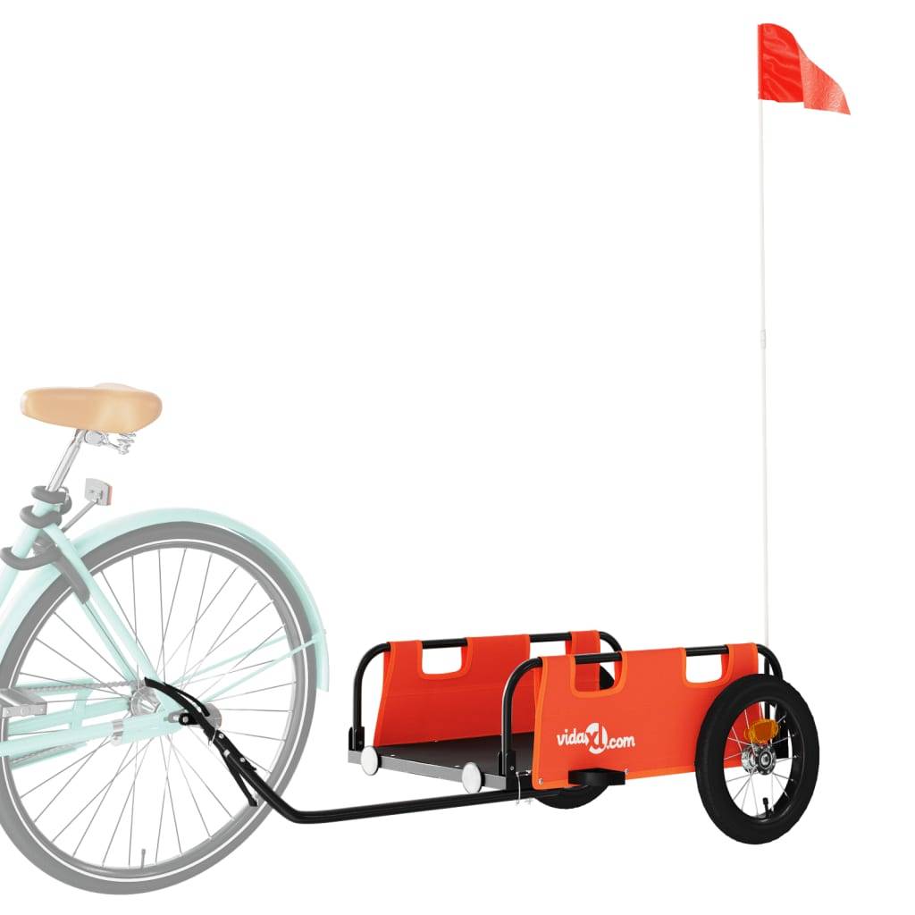 vidaXL Fahrradanhänger Orange Oxford-Gewebe und Eisen