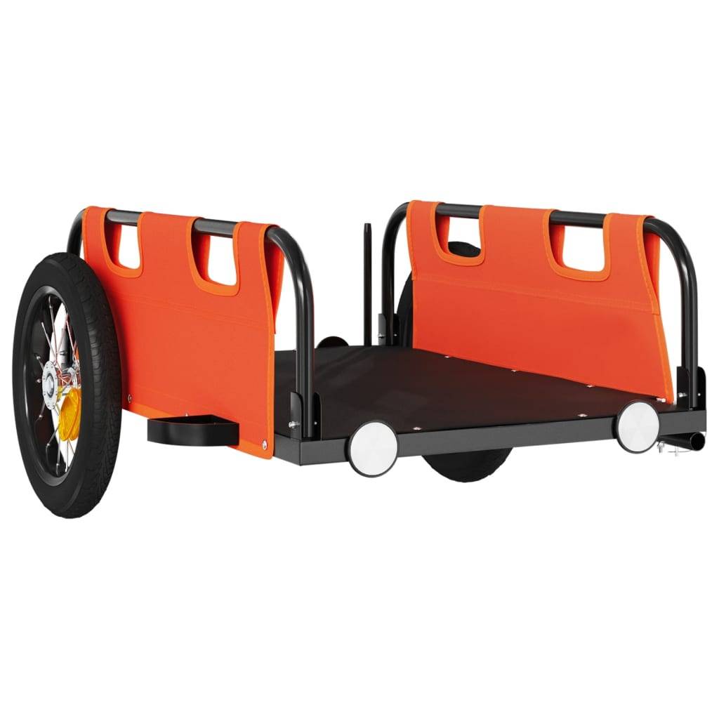 vidaXL Fahrradanhänger Orange Oxford-Gewebe und Eisen