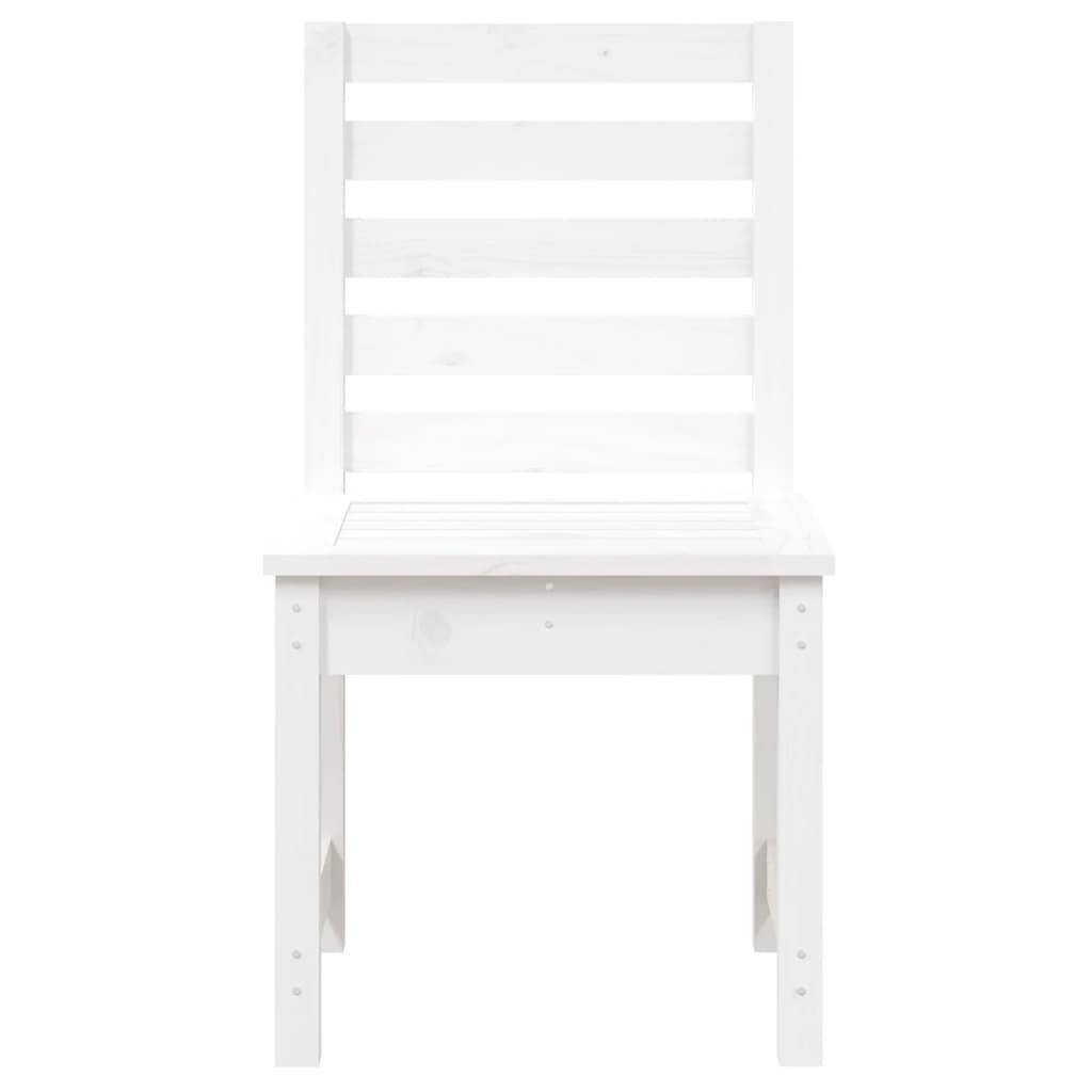 vidaXL Gartenstühle 2 Stk. Weiß 50x48x91,5 cm Massivholz Kiefer