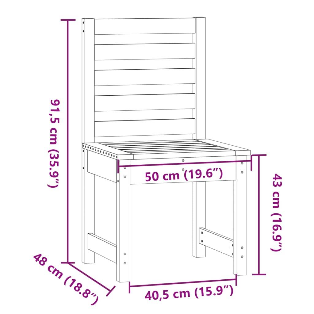 vidaXL Gartenstühle 2 Stk. 50x48x91,5 cm Massivholz Douglasie