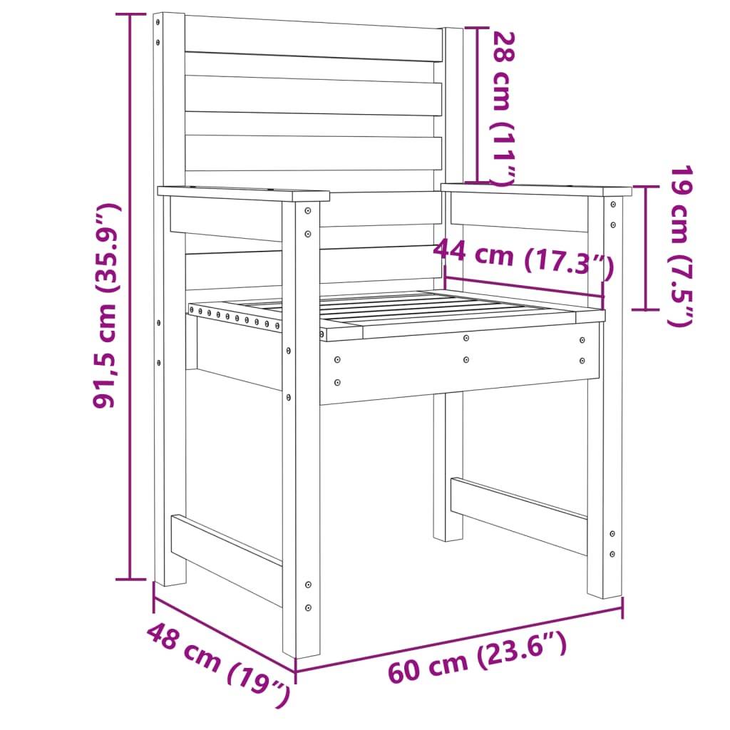 vidaXL Gartenstühle 2 Stk. 60x48x91 cm Massivholz Douglasie
