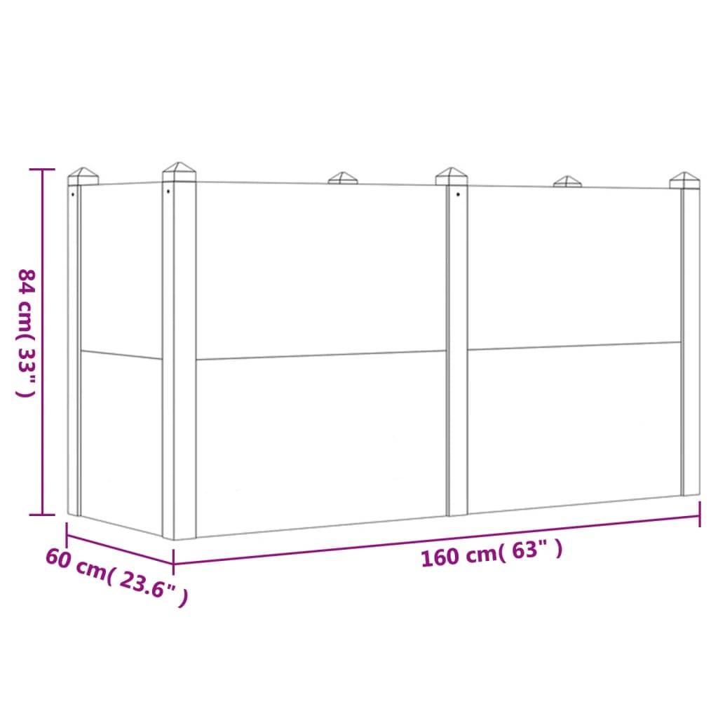 vidaXL Hochbeet 160x60x84 cm Massivholz Akazie