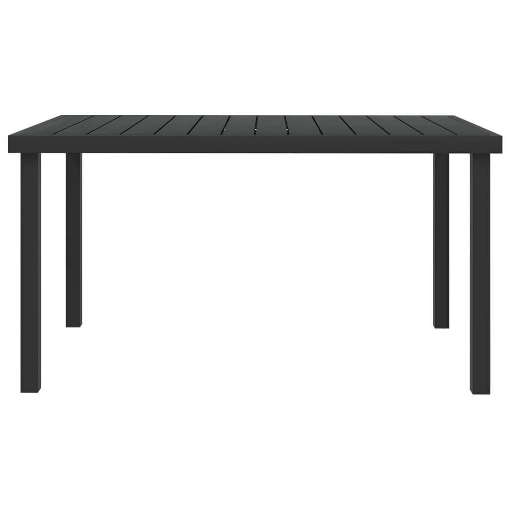 vidaXL Gartentisch Schwarz 140x90x74 cm Aluminium und WPC