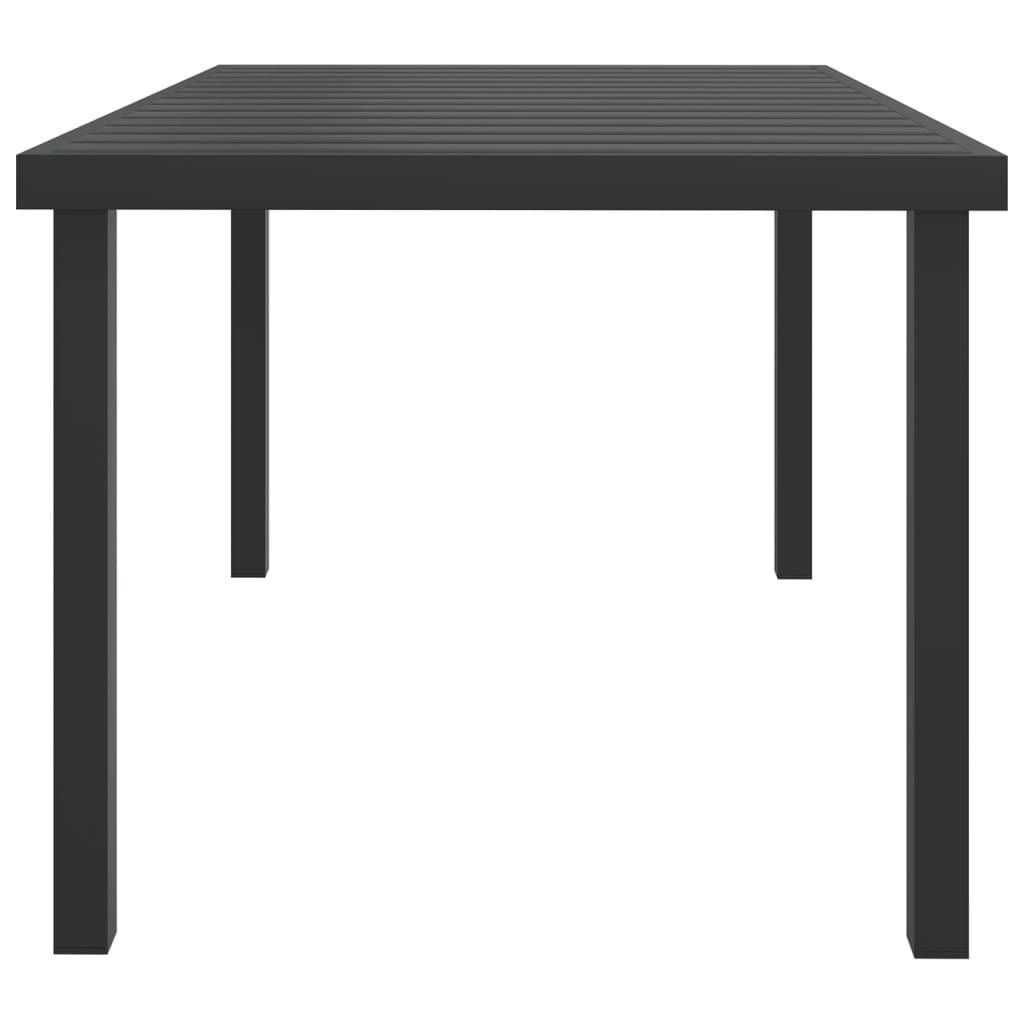 vidaXL Gartentisch Schwarz 140x90x74 cm Aluminium und WPC