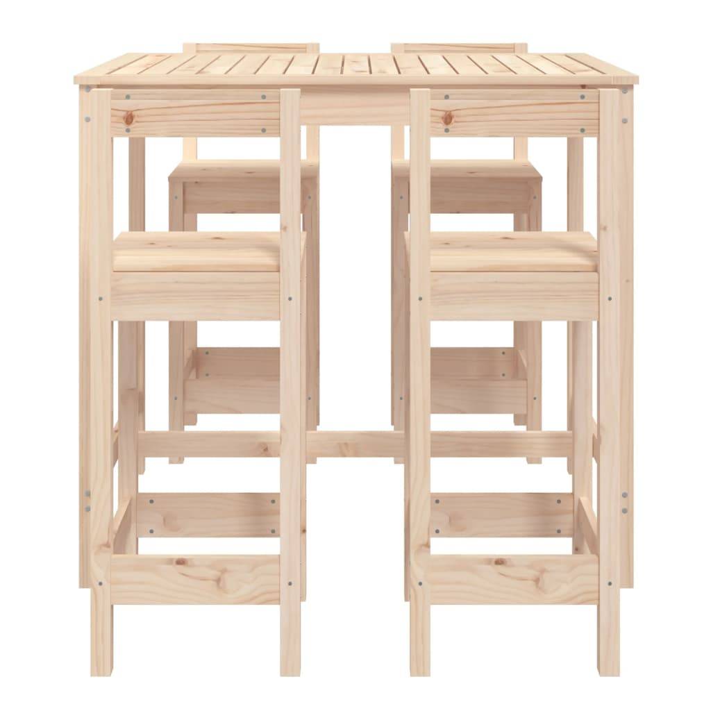 vidaXL 5-tlg. Gartenbar-Set Massivholz Kiefer