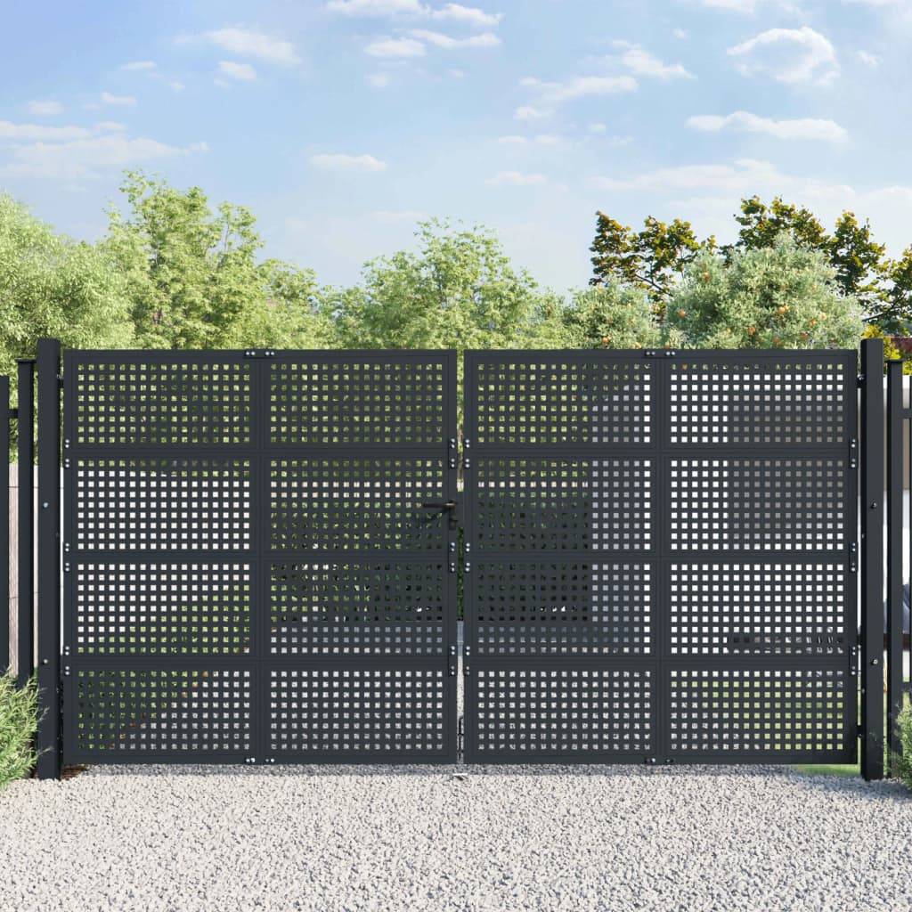 vidaXL Gartentor Anthrazit 400x175 cm Stahl