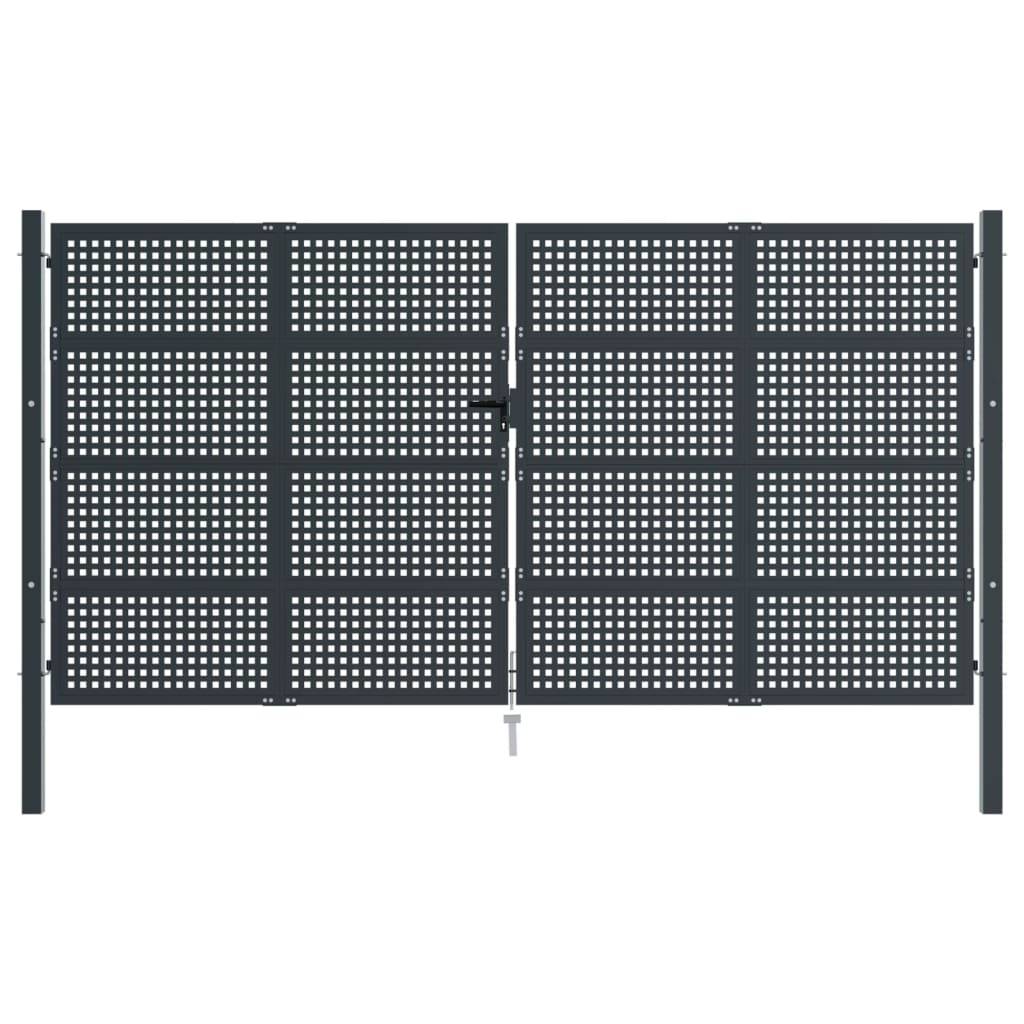 vidaXL Gartentor Anthrazit 400x175 cm Stahl