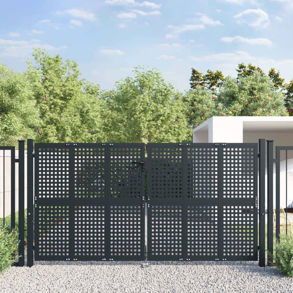 vidaXL Gartentor Anthrazit 300x150 cm Stahl