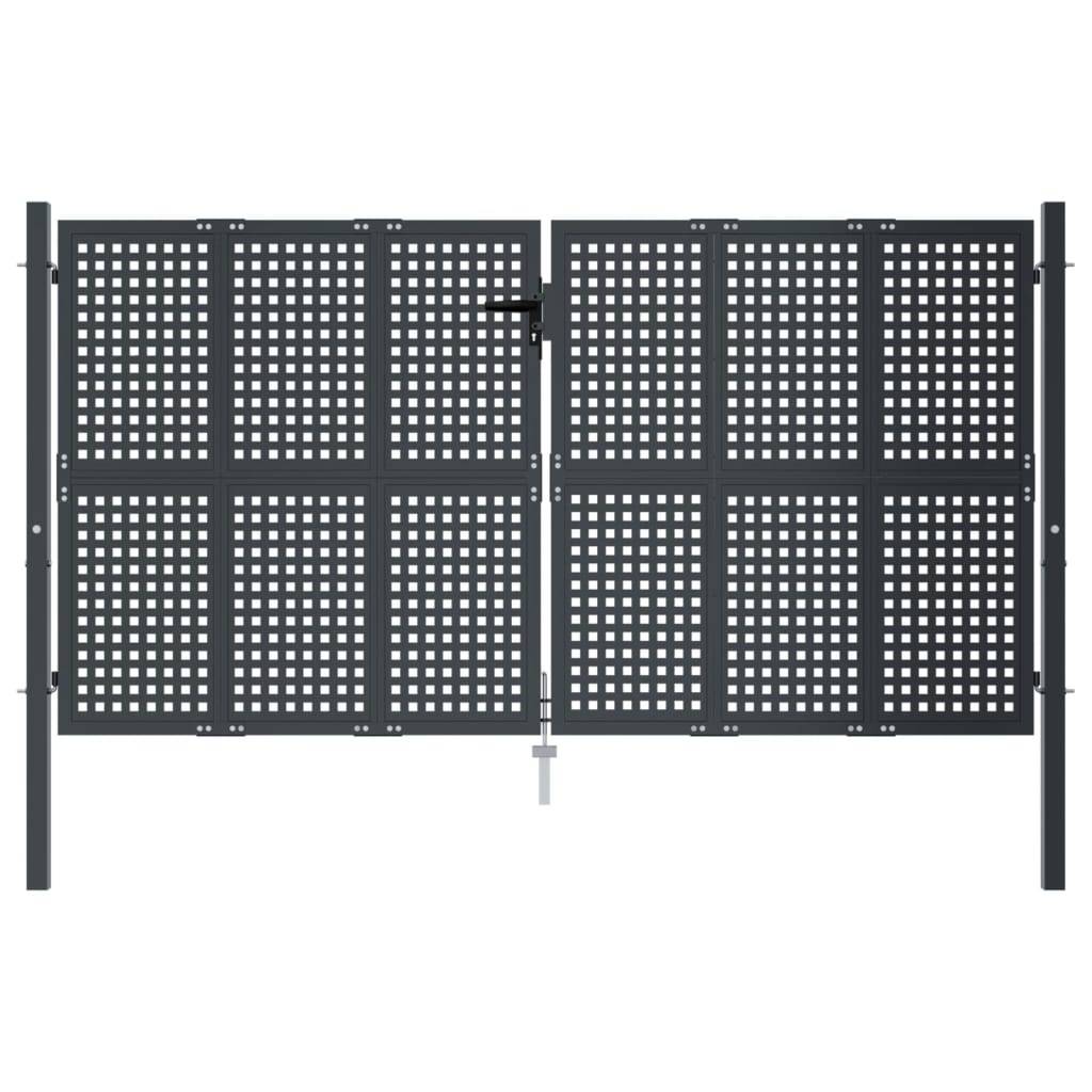 vidaXL Gartentor Anthrazit 300x150 cm Stahl