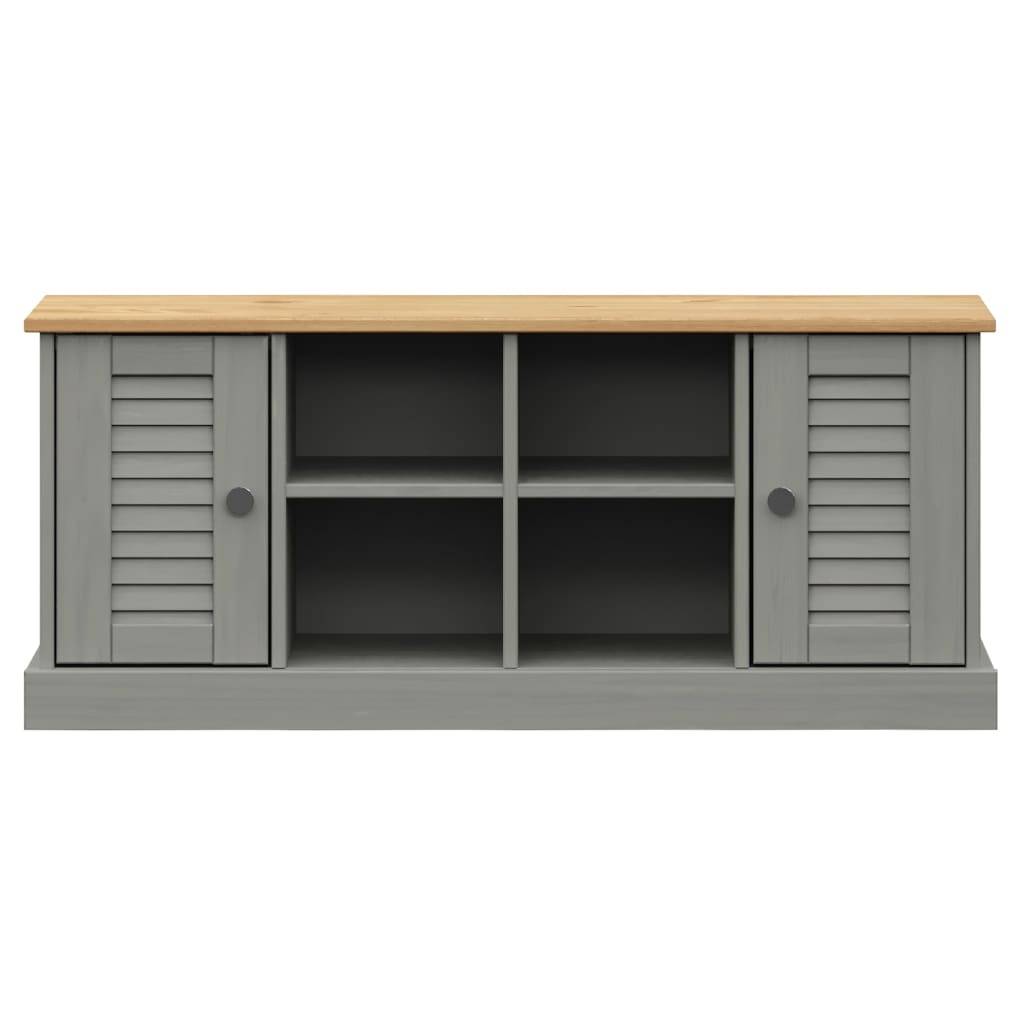vidaXL Schuhbank VIGO Grau 106x35x45 cm Massivholz Kiefer