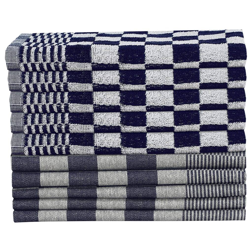 vidaXL 20-tlg. Handtuch-Set Blau und Weiß Baumwolle