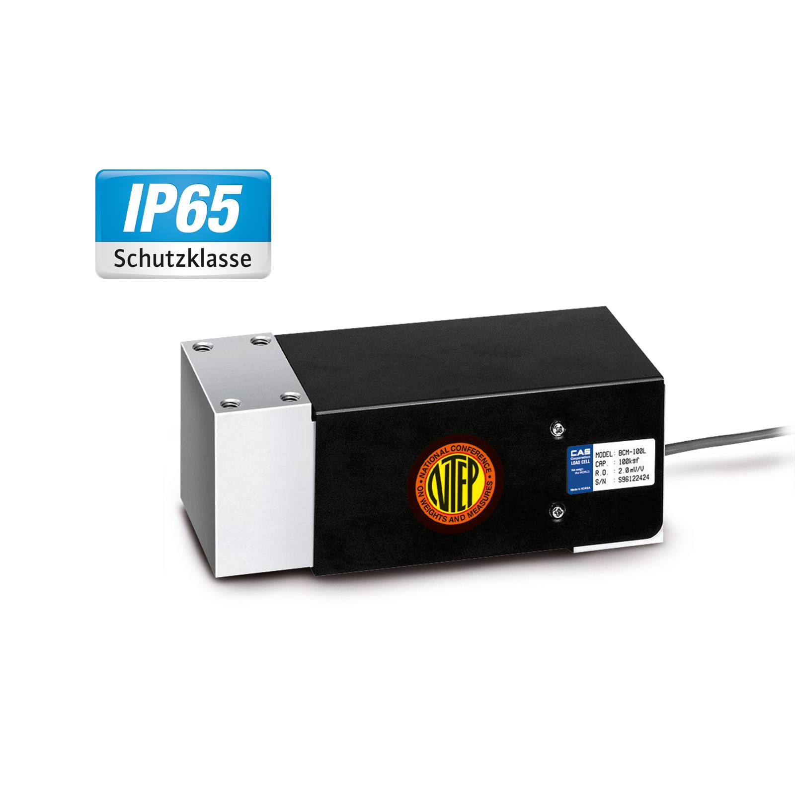 CAS BCM Singlepoint Wägezelle, 100kg (max), 191x82x76mm, 15V (max)