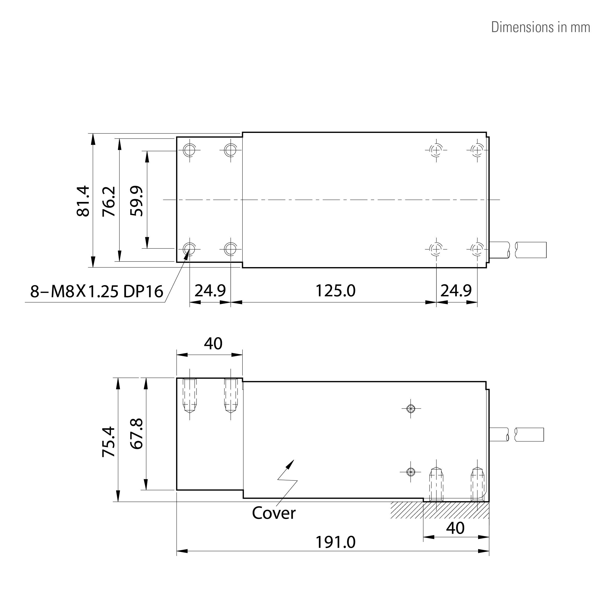 CAS BCM Singlepoint Wägezelle, 100kg (max), 191x82x76mm, 15V (max)