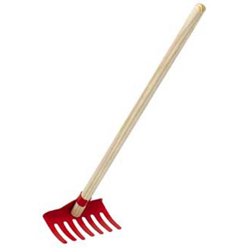 turk 34726 Rechen mit 7 Zinken für Kinder, mit Holzstiel, 70 cm (Farbe zufällig, 1 Stück)
