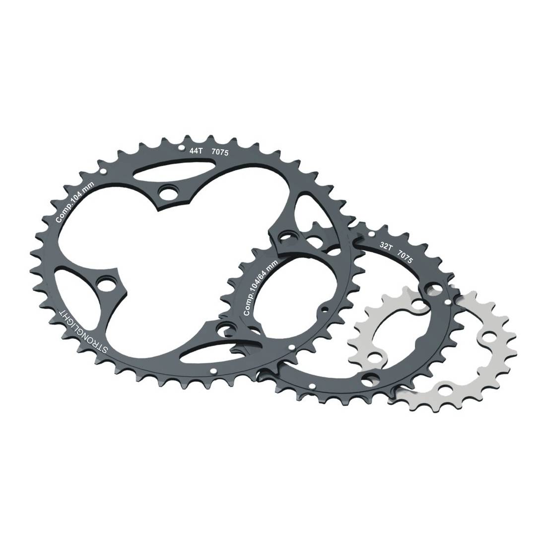 STRONGLIGHT 274120 Kettenblatt MTB 104/64 2x10 innen 22 Zähne, 10-fach, schwarz (1 Stück)