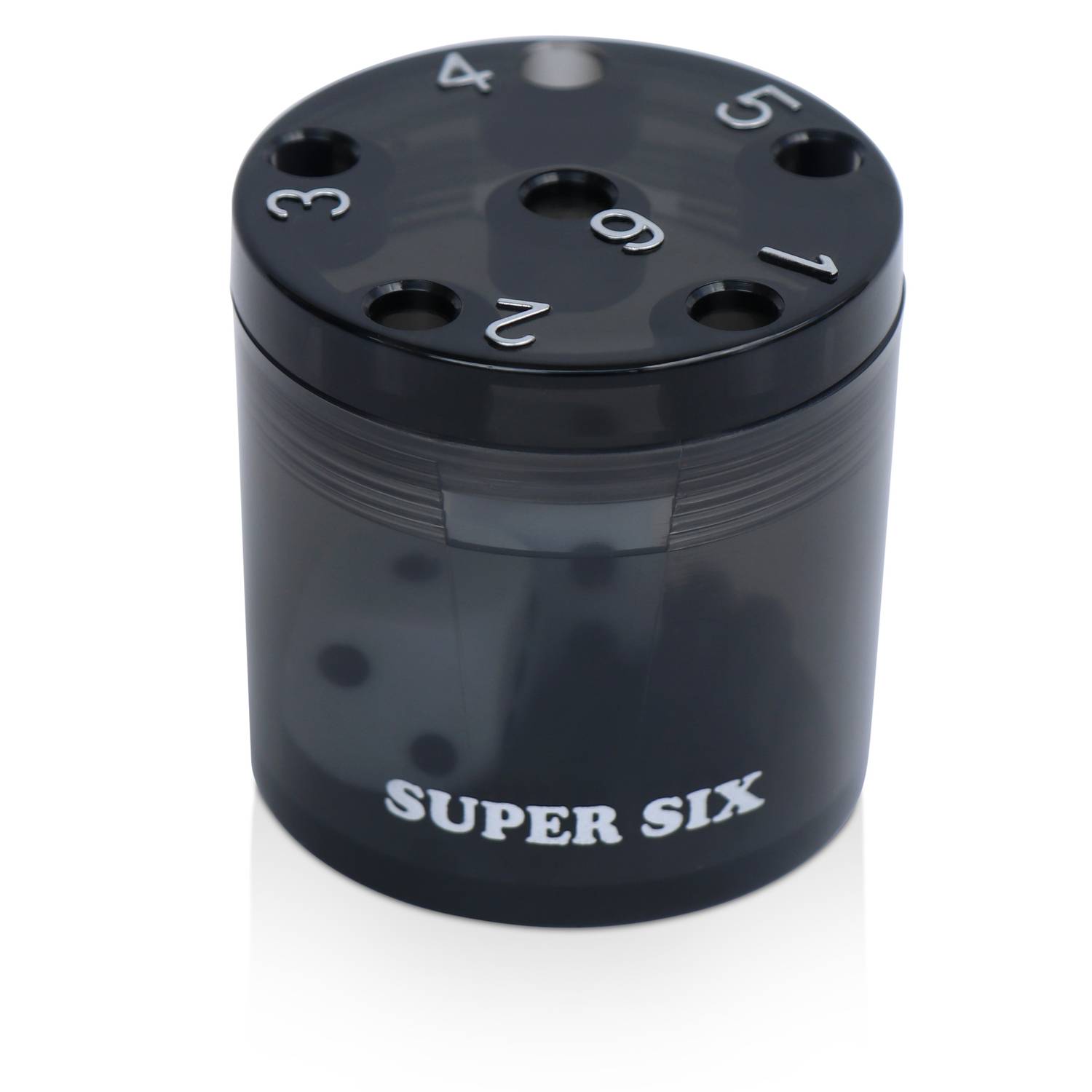 BestSaller 3013 SUPER SIX Würfelspiel ABS Kunststoff, auch für die Reise, 36 Spielstäbchen & 2 Würfel, schwarz