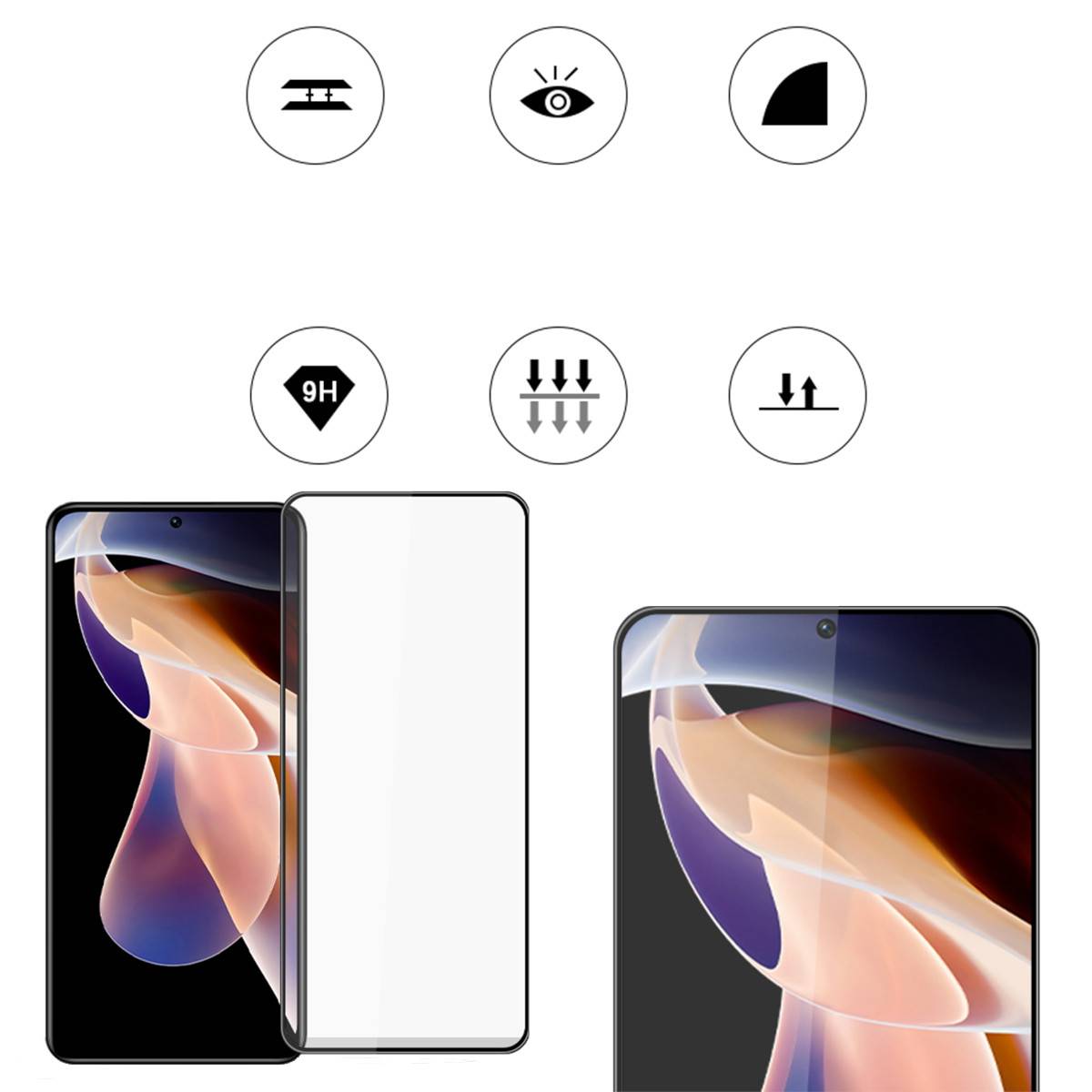 Für Xiaomi Redmi Note 11 Pro Plus 5G 3D Premium 0,3 mm H9 Hart Glas Schwarz Folie Schutz Hülle Neu