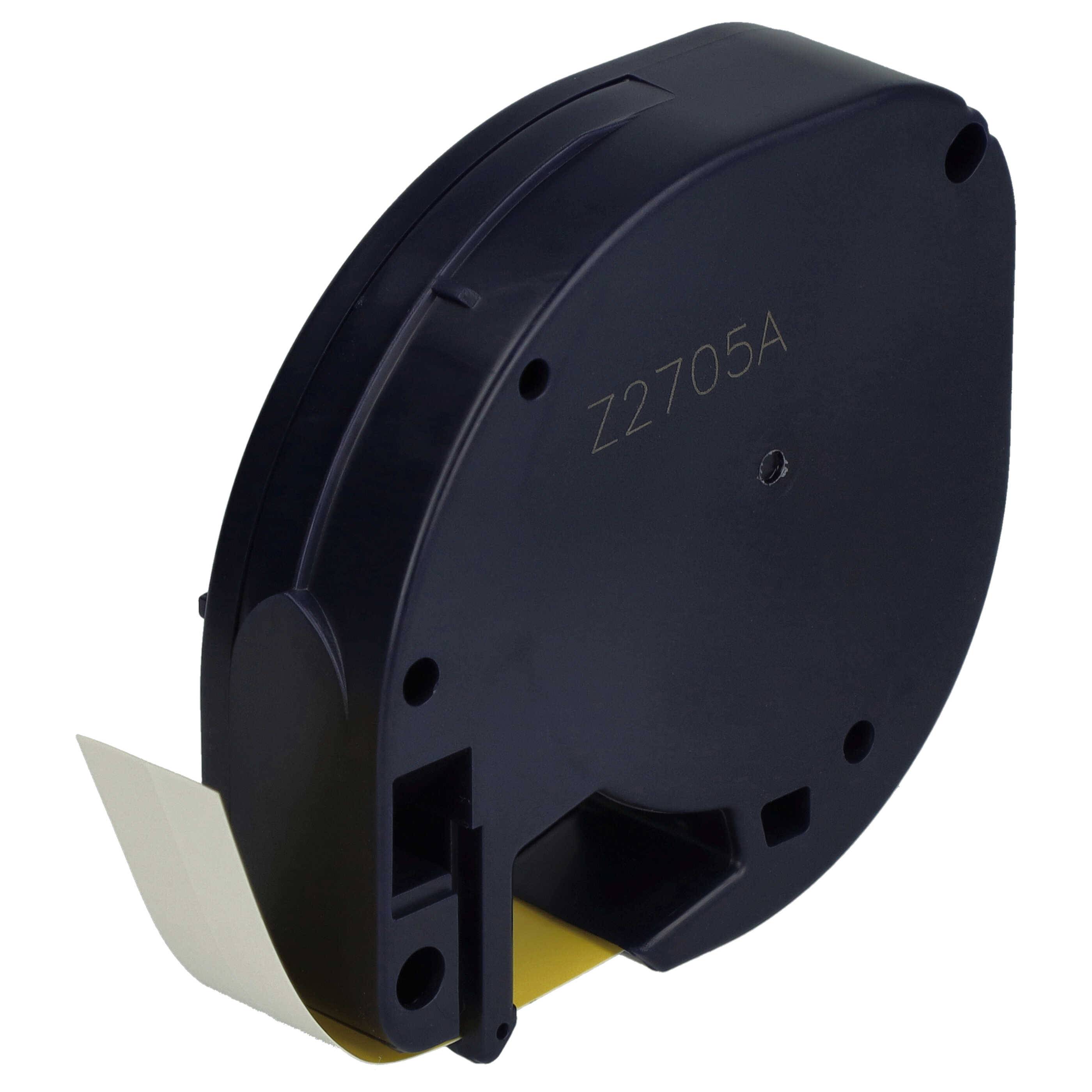vhbw Schriftband-Kassette Plastik Ersatz für Dymo 91222, S0721670 für Etiketten-Drucker 4m x 12mm Schwarz auf Gelb, Kunststoff