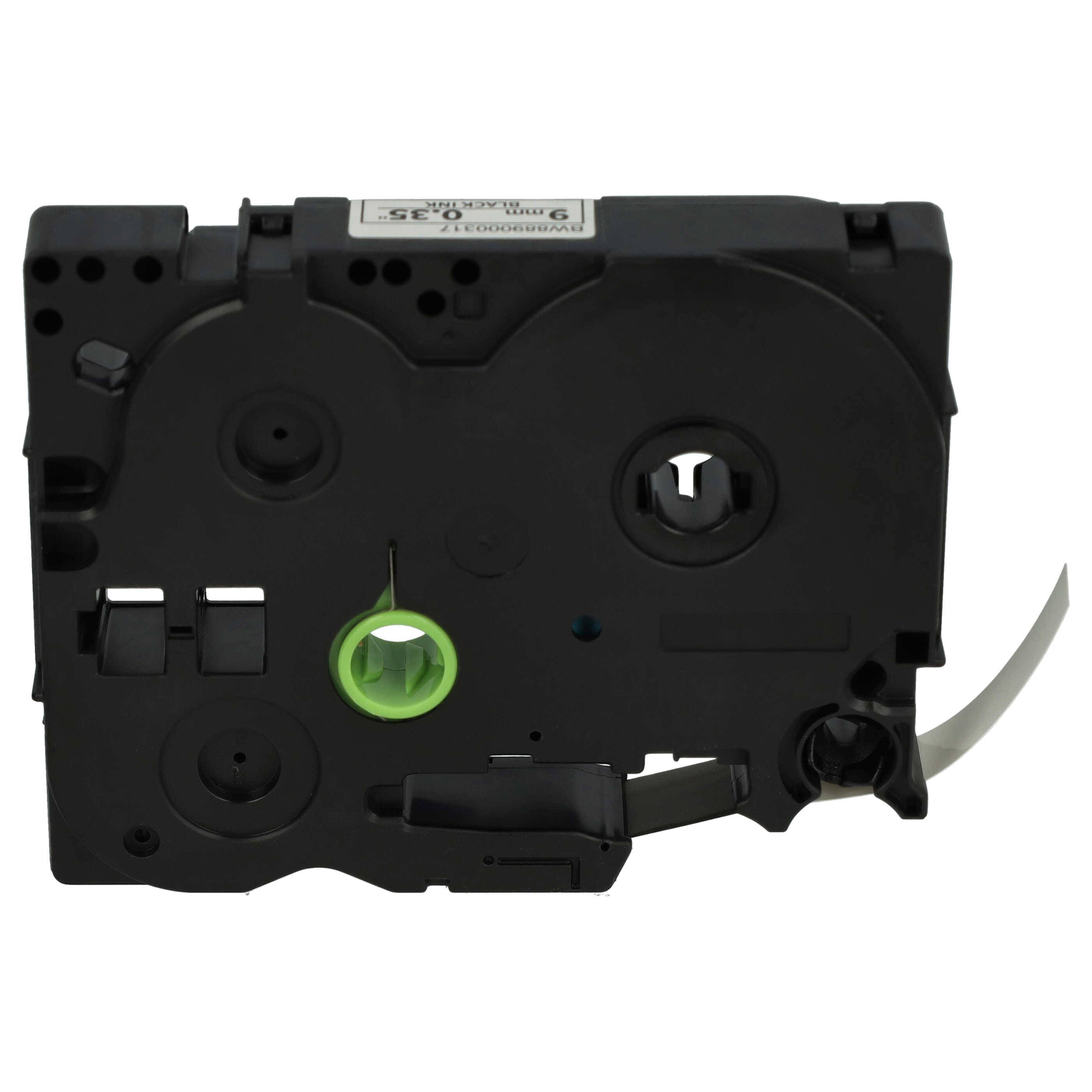 vhbw Schriftband-Kassette Ersatz für Brother TZE-N221 für Etiketten-Drucker 8m x 9mm Schwarz auf Weiß, Kunststoff