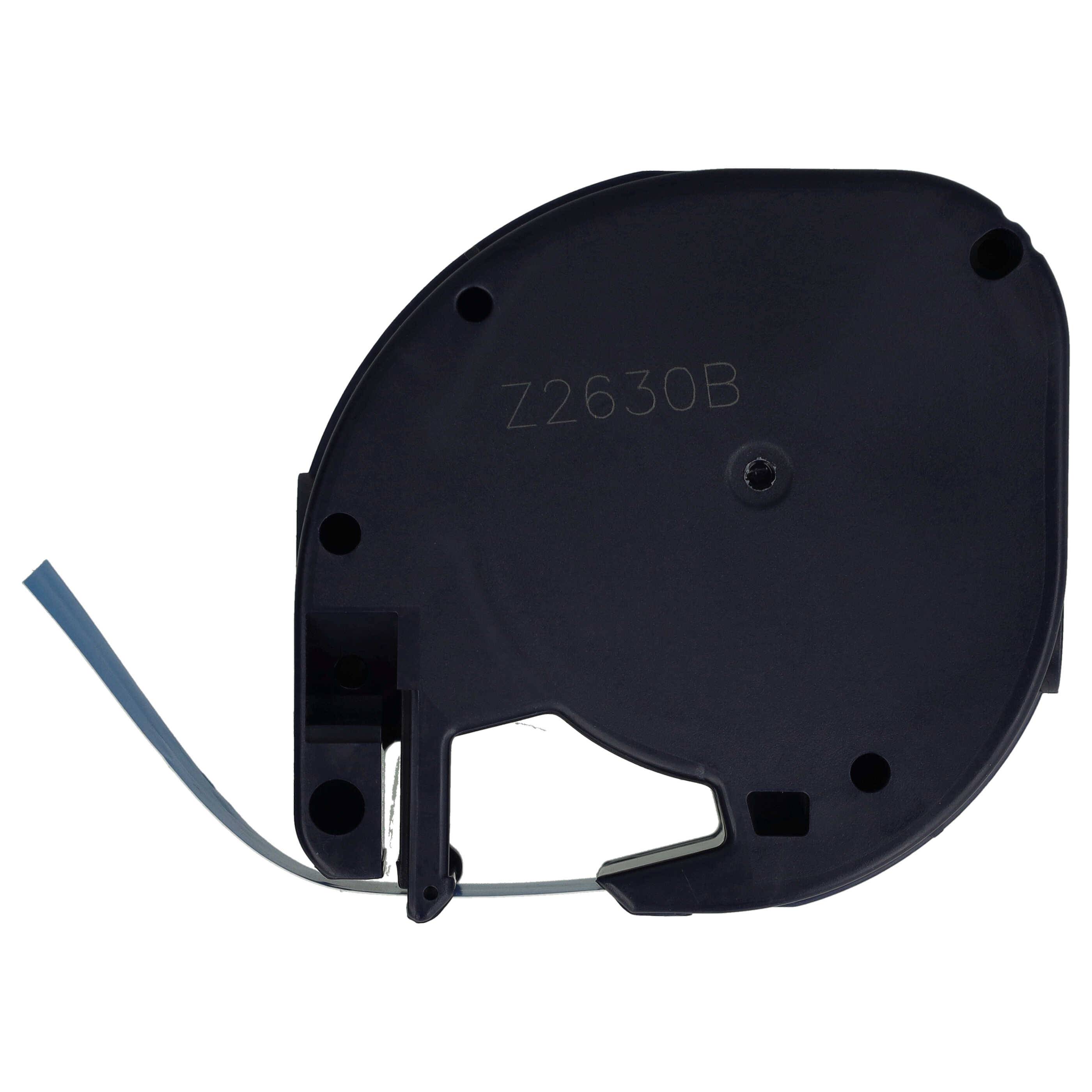 vhbw Schriftband-Kassette Plastik Ersatz für Dymo S0721650, 91225 für Etiketten-Drucker 12mm Schwarz auf Blau, Kunststoff