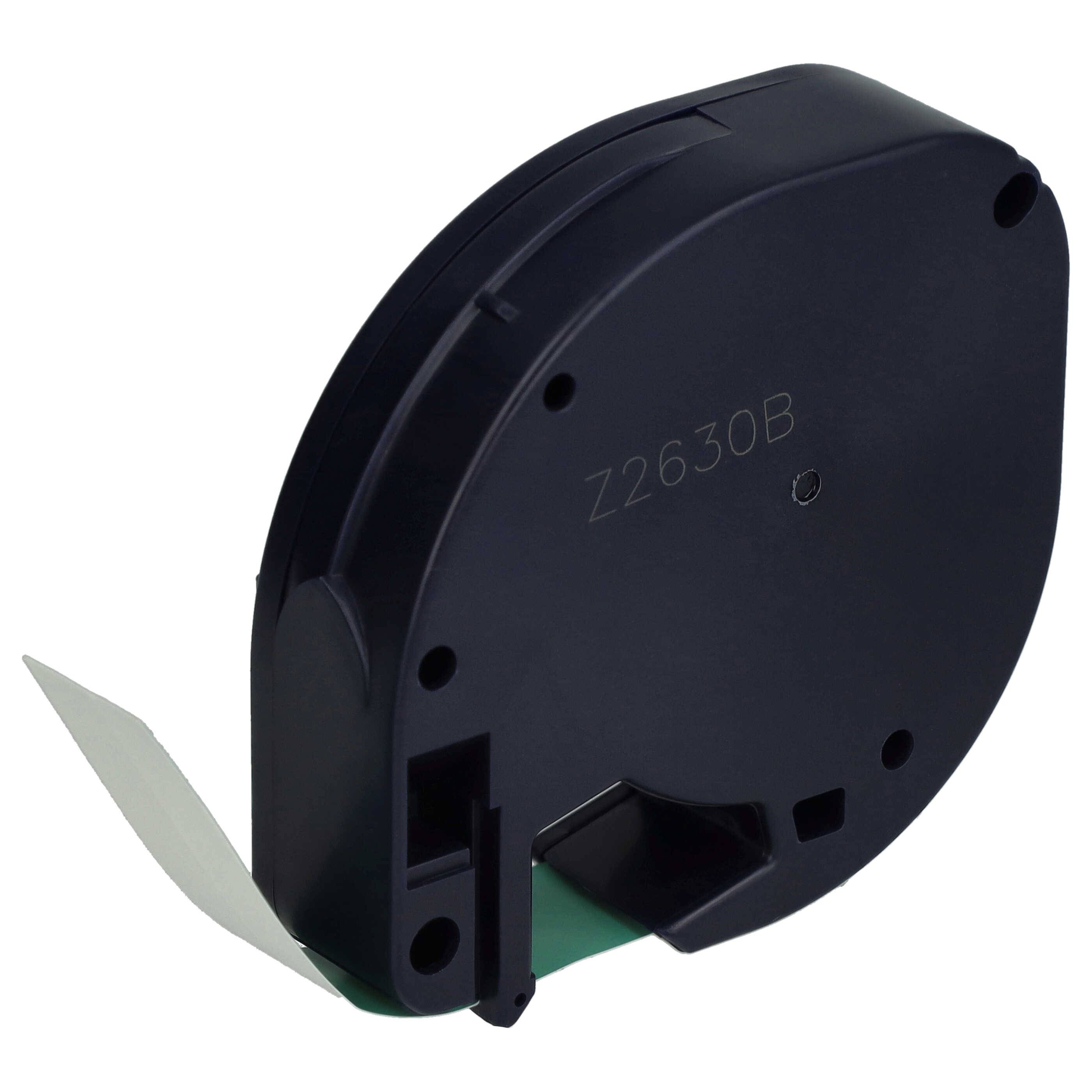 vhbw Schriftband-Kassette Plastik Ersatz für Dymo S0721640, 91224 für Etiketten-Drucker 12mm Schwarz auf Grün, Kunststoff
