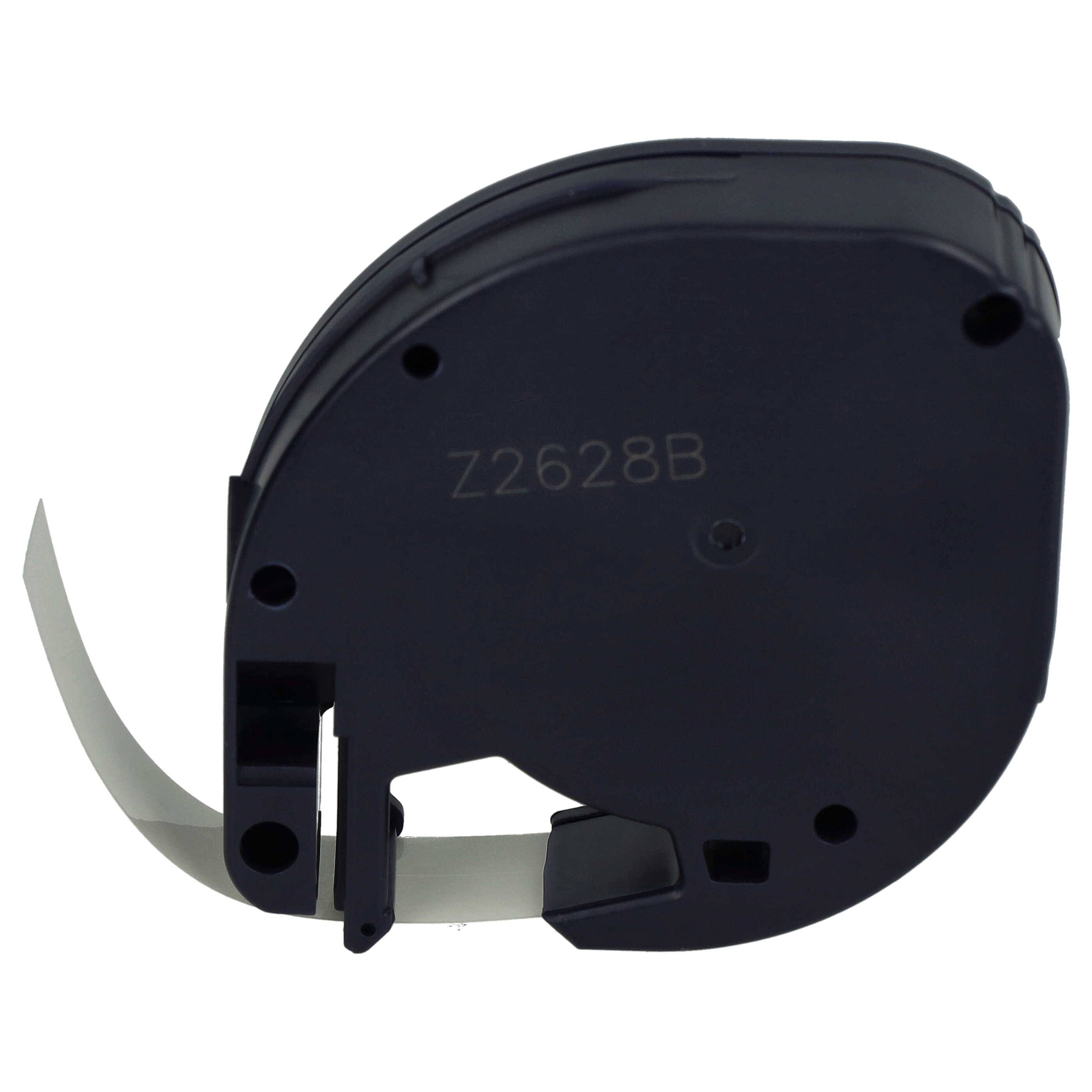 vhbw Schriftband-Kassette Plastik Ersatz für Dymo S0721530, 16951 für Etiketten-Drucker 12mm Schwarz auf Transparent, Kunststoff