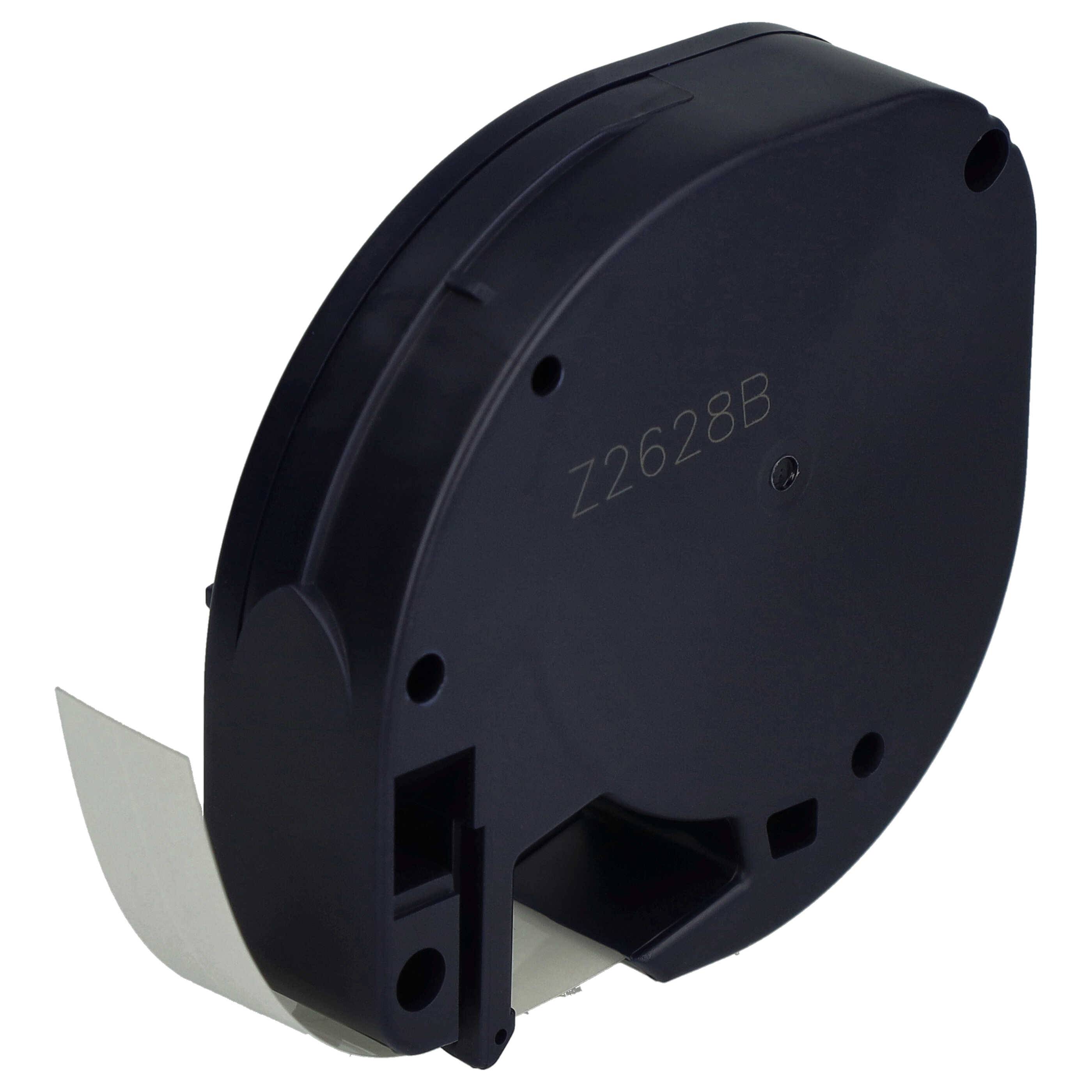 vhbw Schriftband-Kassette Plastik Ersatz für Dymo S0721530, 16951 für Etiketten-Drucker 12mm Schwarz auf Transparent, Kunststoff