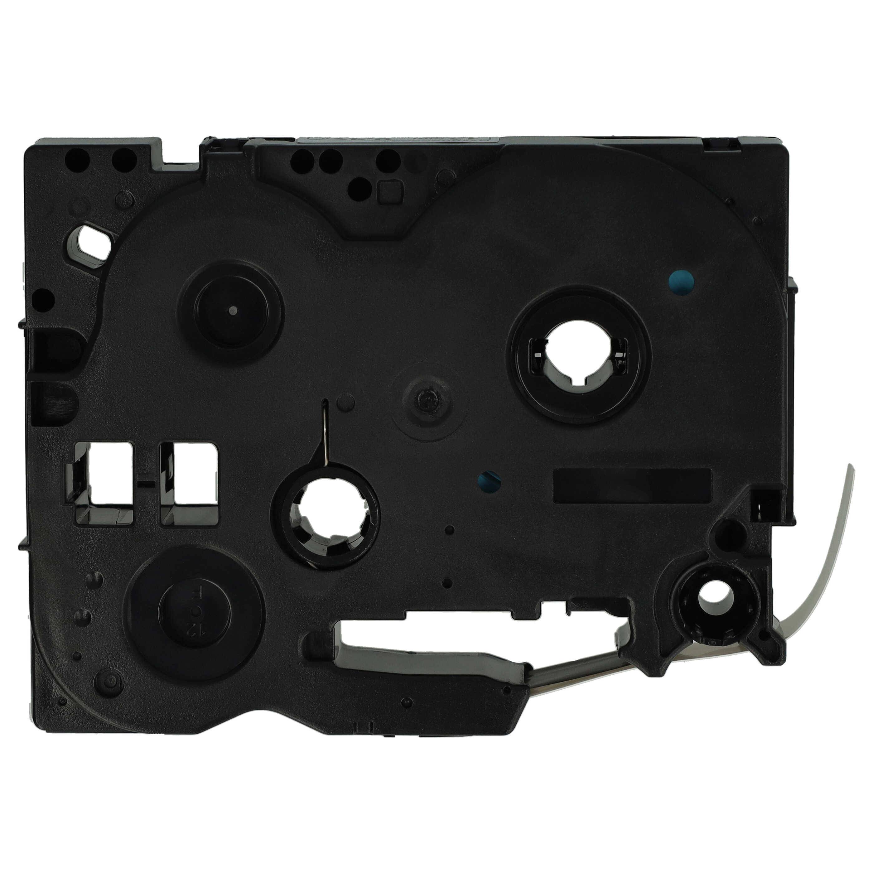 vhbw Schriftband-Kassette kompatibel mit Brother P-Touch H107B, H110BK, H108GT, H110, H108 Etiketten-Drucker 8m x 12mm Schwarz auf Weiß, Kunststoff