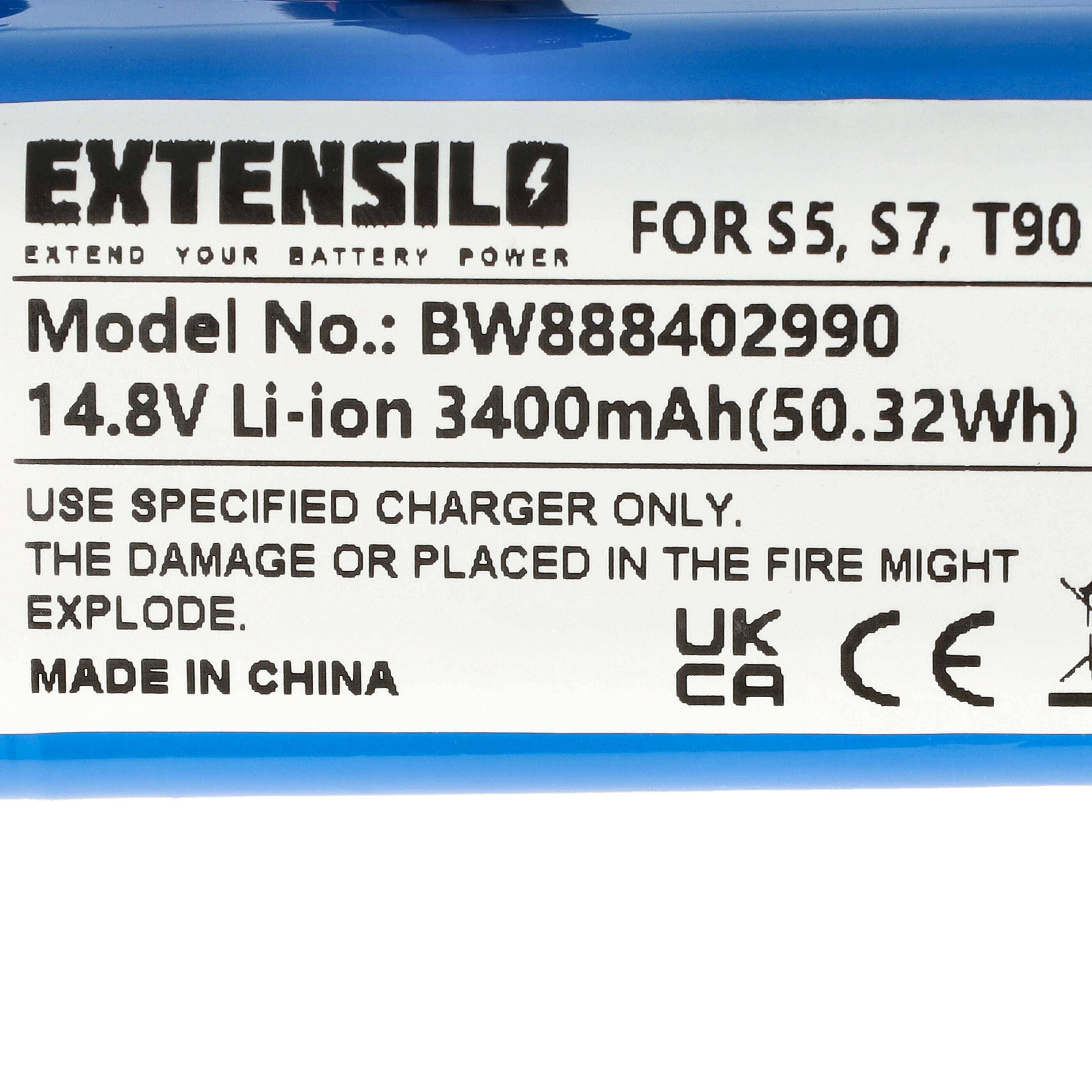 EXTENSILO Akku kompatibel mit Qihoo T90, S7, S9, 360 S5, X9 Saugroboter (3400 mAh, 14,8 V, Li-Ion)