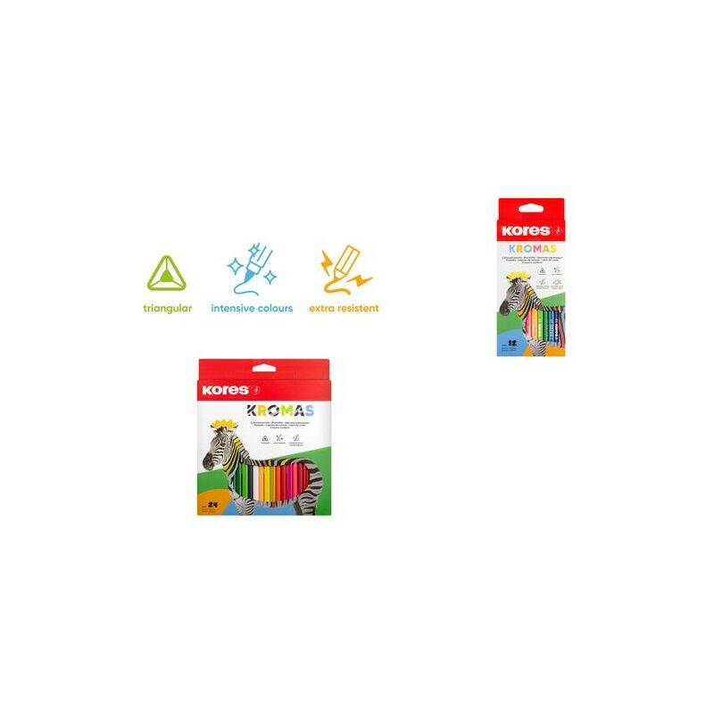 Kores Dreikant-Buntstifte "Kromas", 12er Karton-Etui